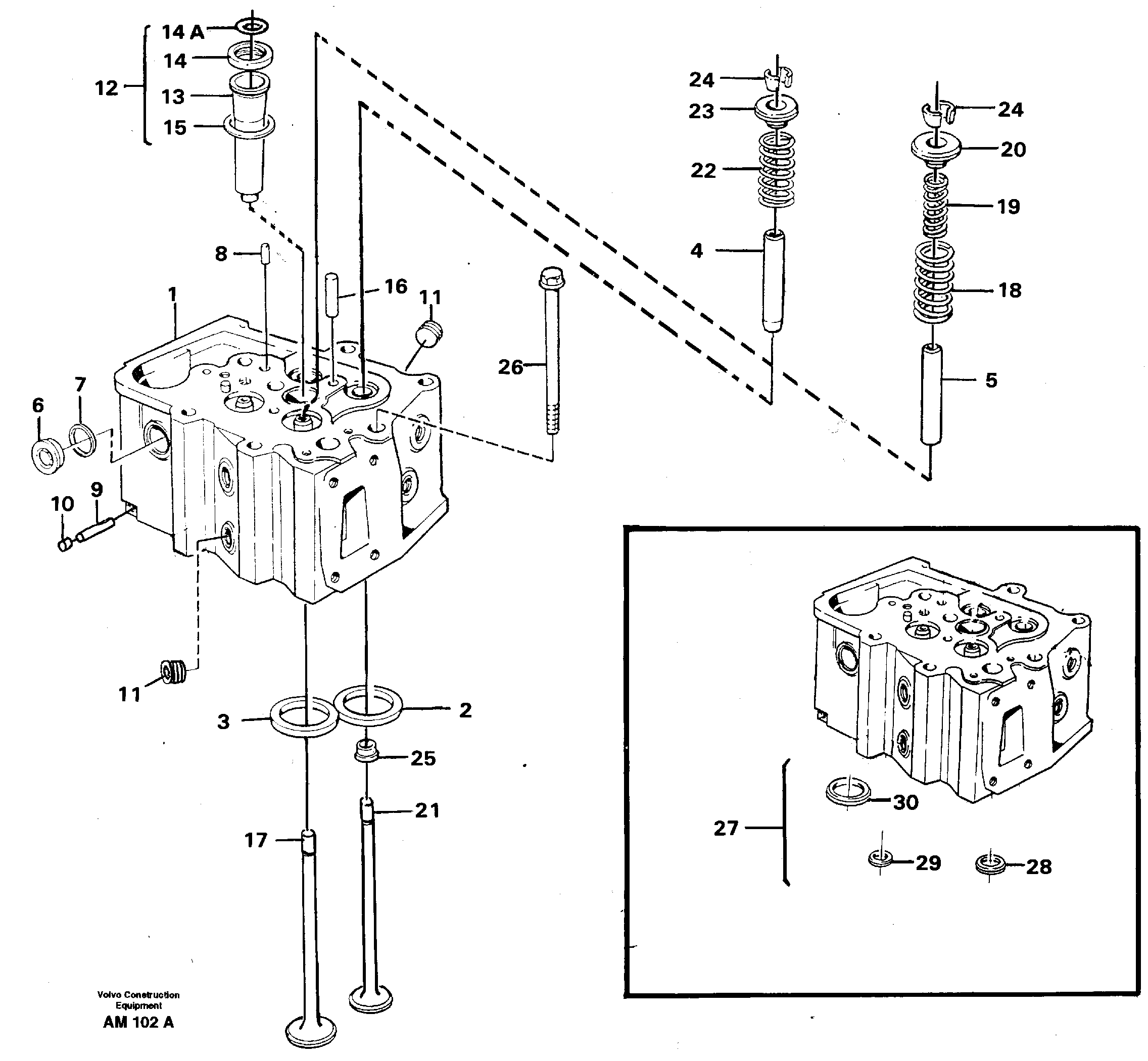 Схема запчастей Volvo L330C - 58365 Головка блока цилиндров L330C VOLVO BM VOLVO BM L330C SER NO - 60187