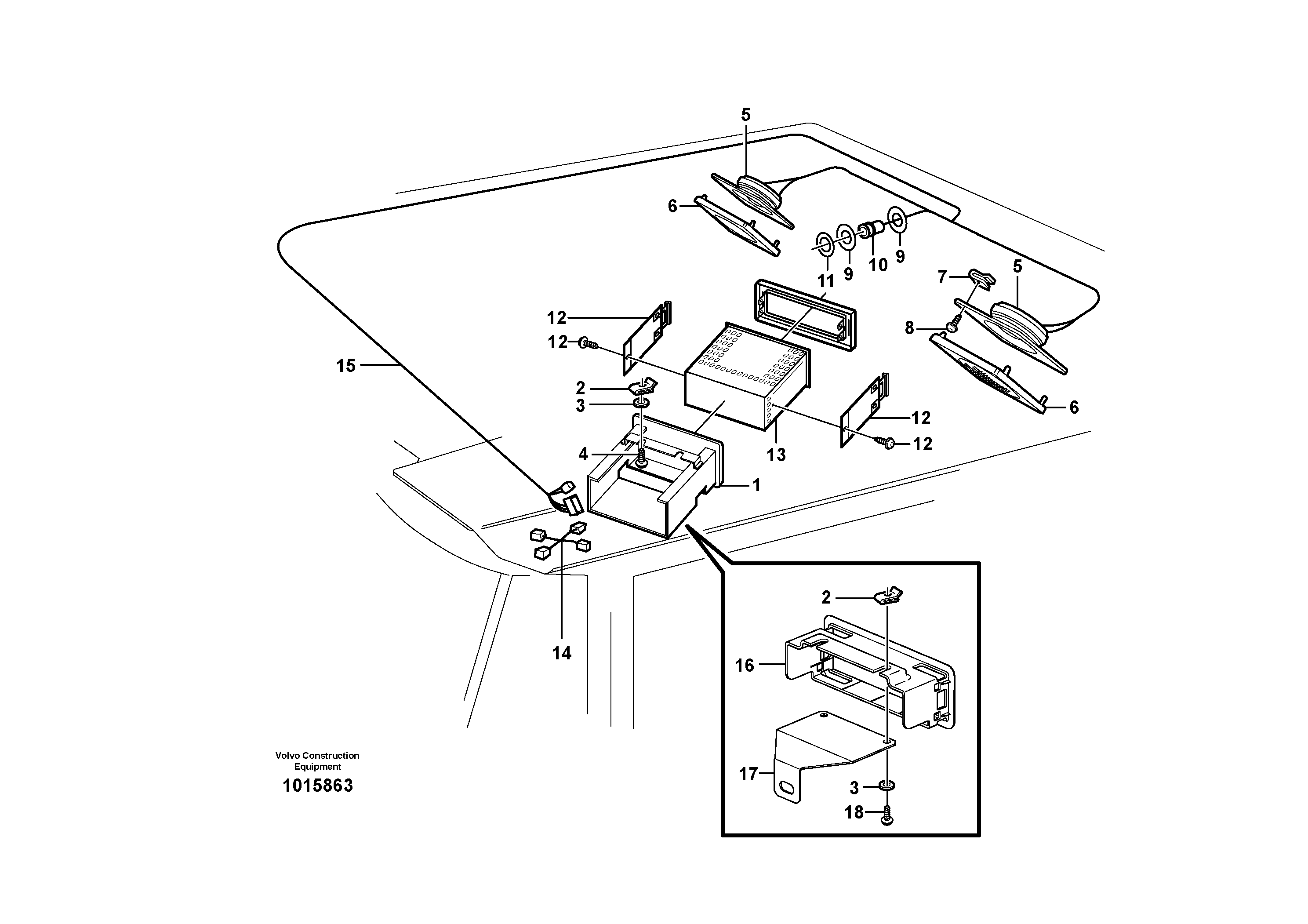 Схема запчастей Volvo L50E - 8135 Radio bracket L50E BRAZIL, S/N 71001 -