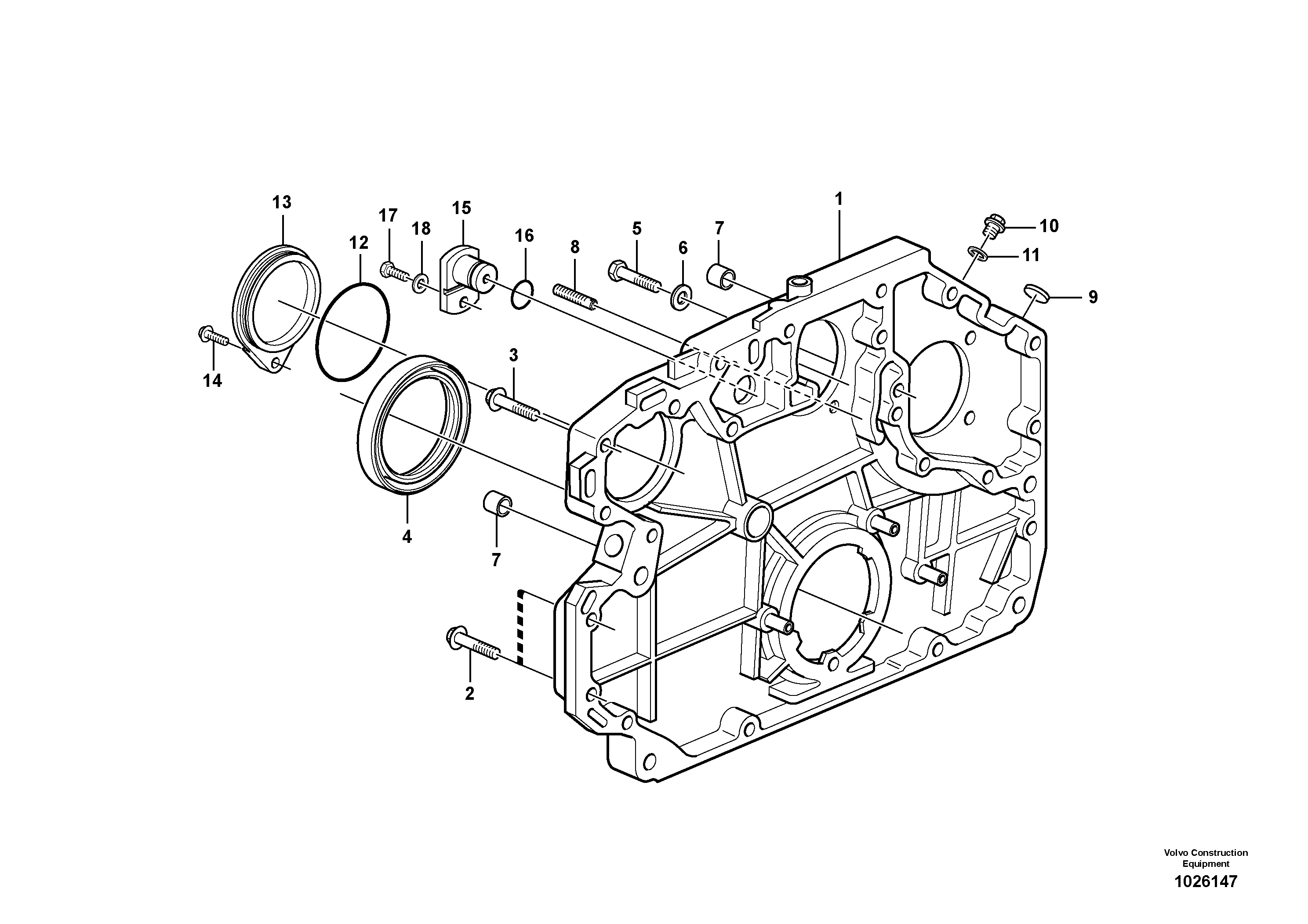 Схема запчастей Volvo L50E - 41618 Timing gear casing and covers L50E BRAZIL, S/N 71001 -