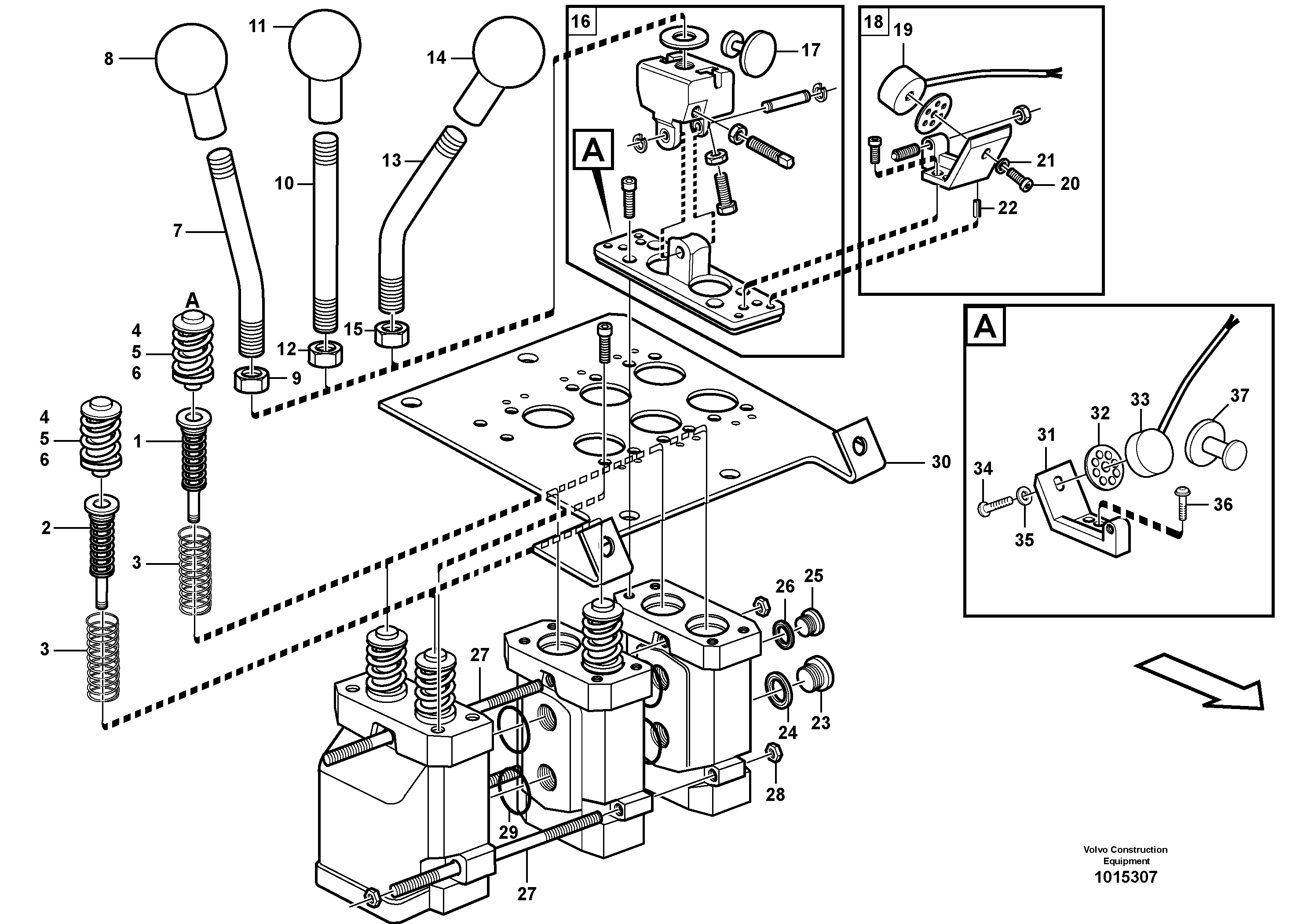 Схема запчастей Volvo L50E - 100470 Servo valve L50E BRAZIL, S/N 71001 -