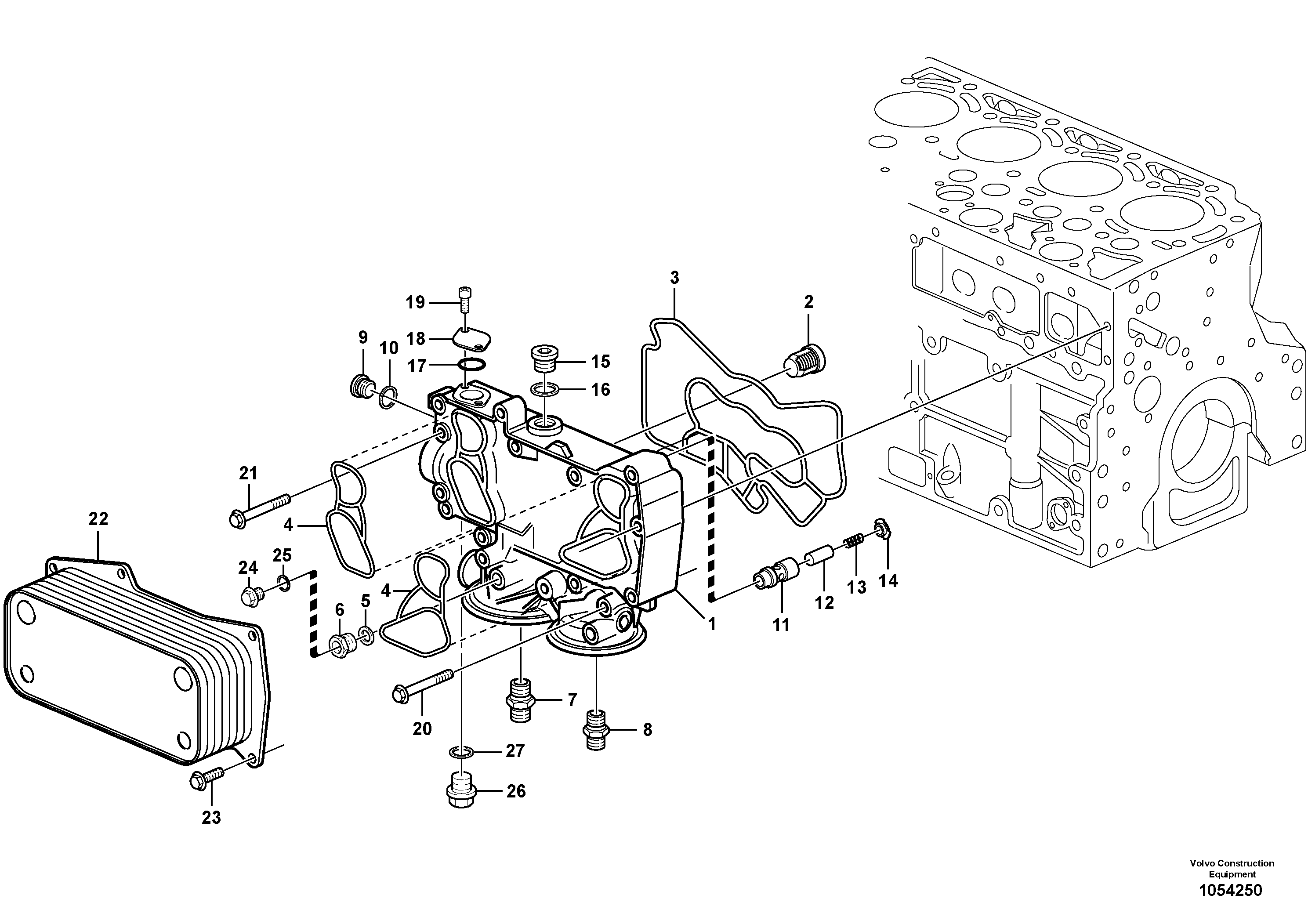 Схема запчастей Volvo L50E - 39980 Масляный радиатор L50E BRAZIL, S/N 71001 -