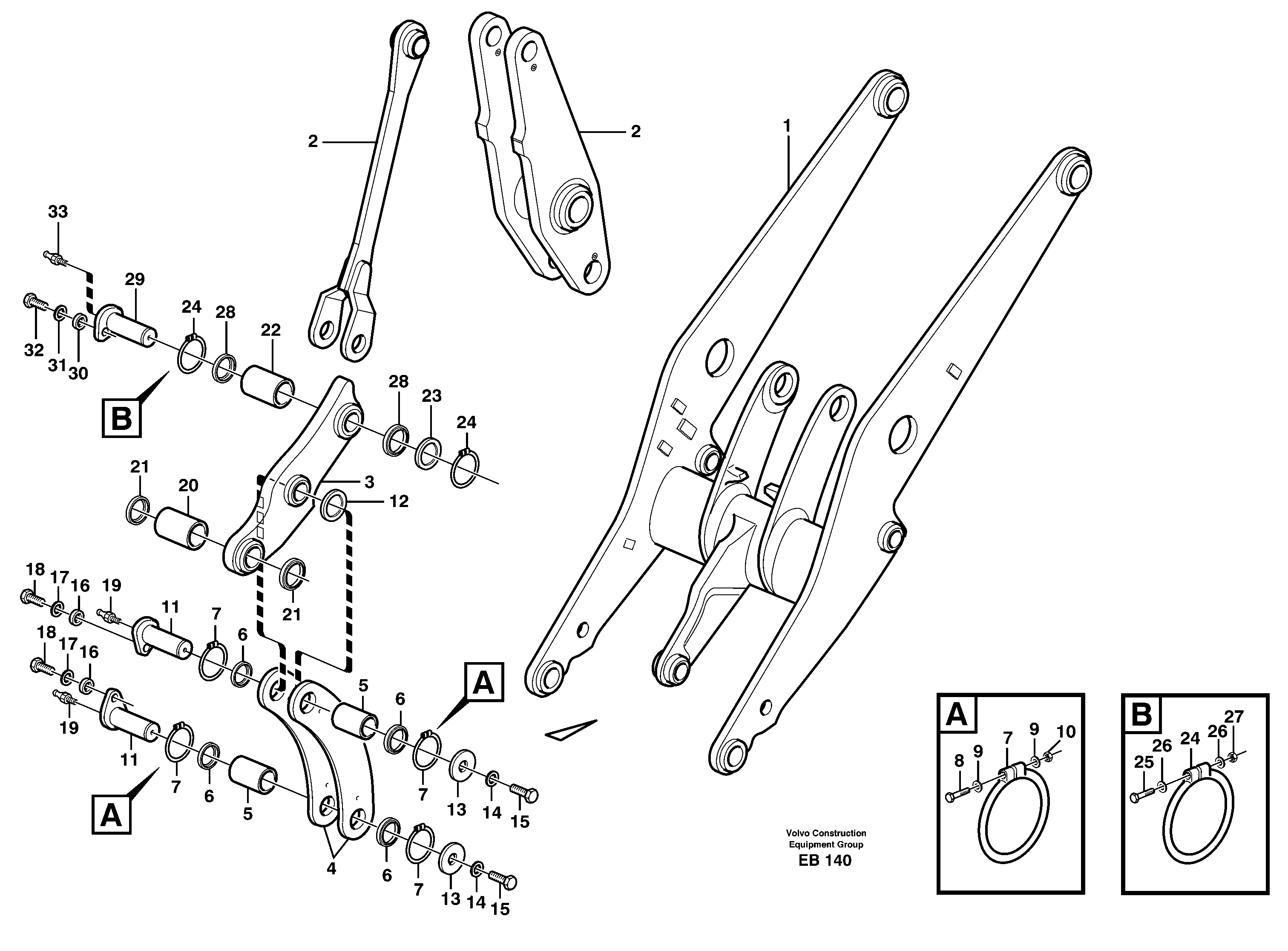 Схема запчастей Volvo L50E - 16206 Forward links with assembly parts L50E BRAZIL, S/N 71001 -
