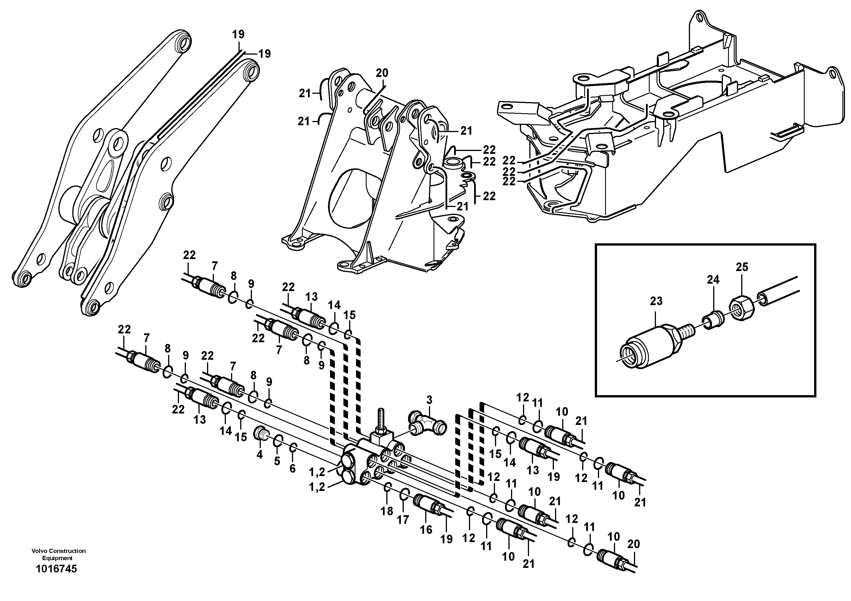 Схема запчастей Volvo L50E - 36264 Distribution block, B1 L50E BRAZIL, S/N 71001 -