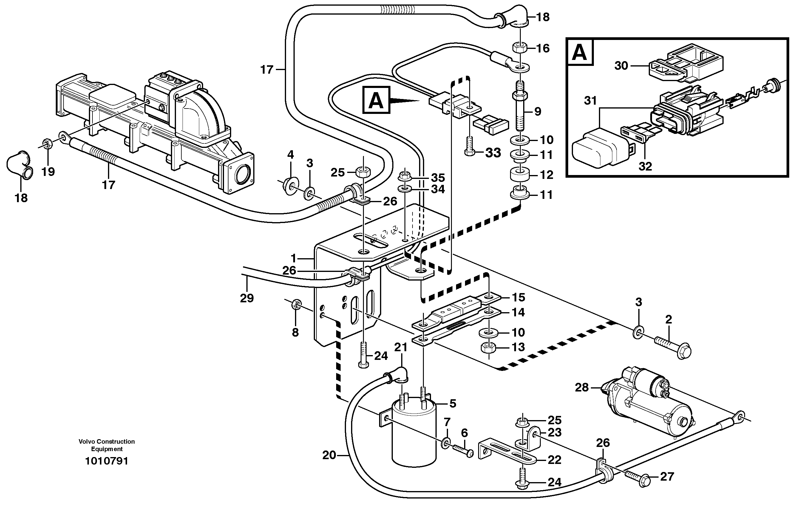 Схема запчастей Volvo L50E - 101626 Pre-heater with fitting parts L50E BRAZIL, S/N 71001 -