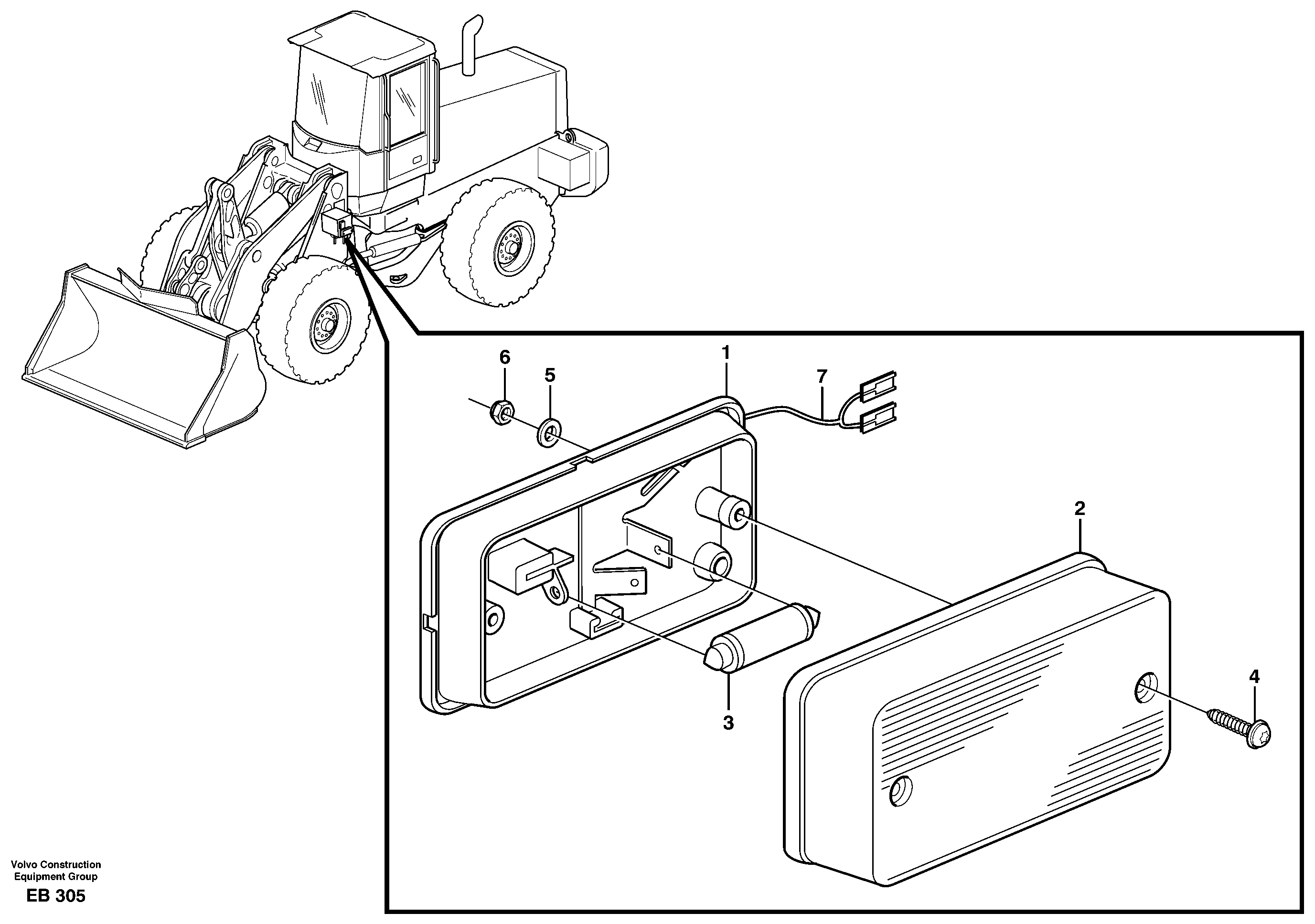 Схема запчастей Volvo L50E - 40837 Side marking lamp L50E BRAZIL, S/N 71001 -