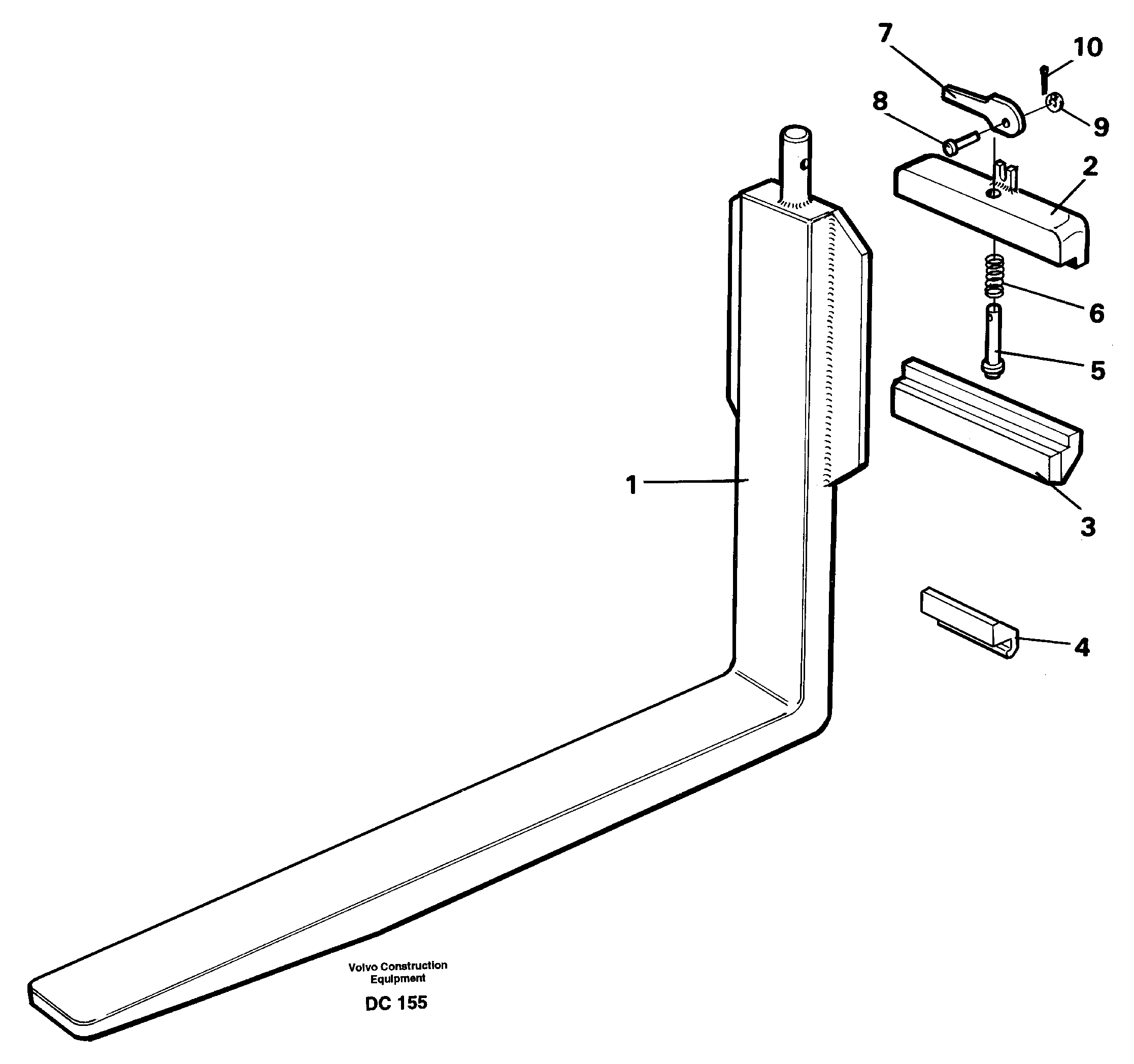 Схема запчастей Volvo L50E - 36504 Fork tines ATTACHMENTS ATTACHMENTS WHEEL LOADERS GEN. D - E
