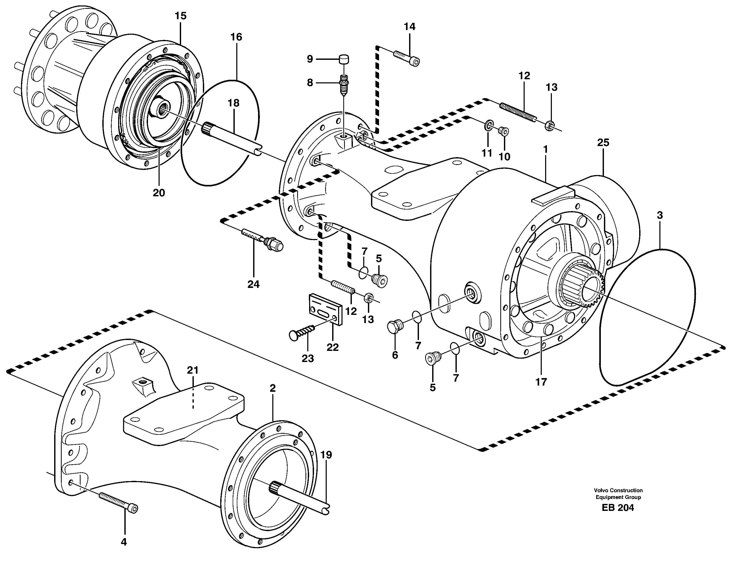 Схема запчастей Volvo L50E - 61638 Planetary axle, front L50E BRAZIL, S/N 71001 -