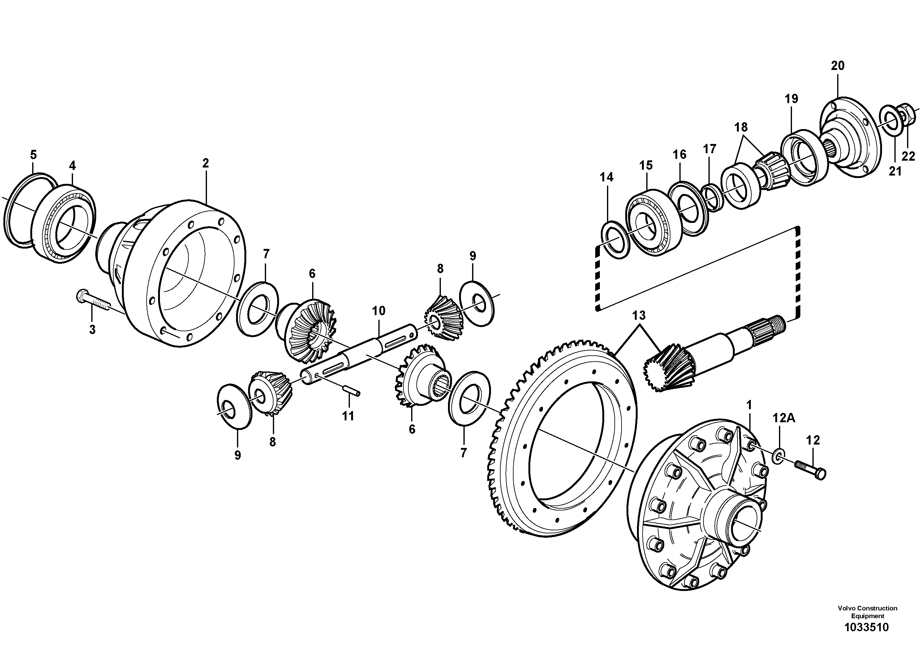 Схема запчастей Volvo L50E - 36422 Differential carrier L50E BRAZIL, S/N 71001 -