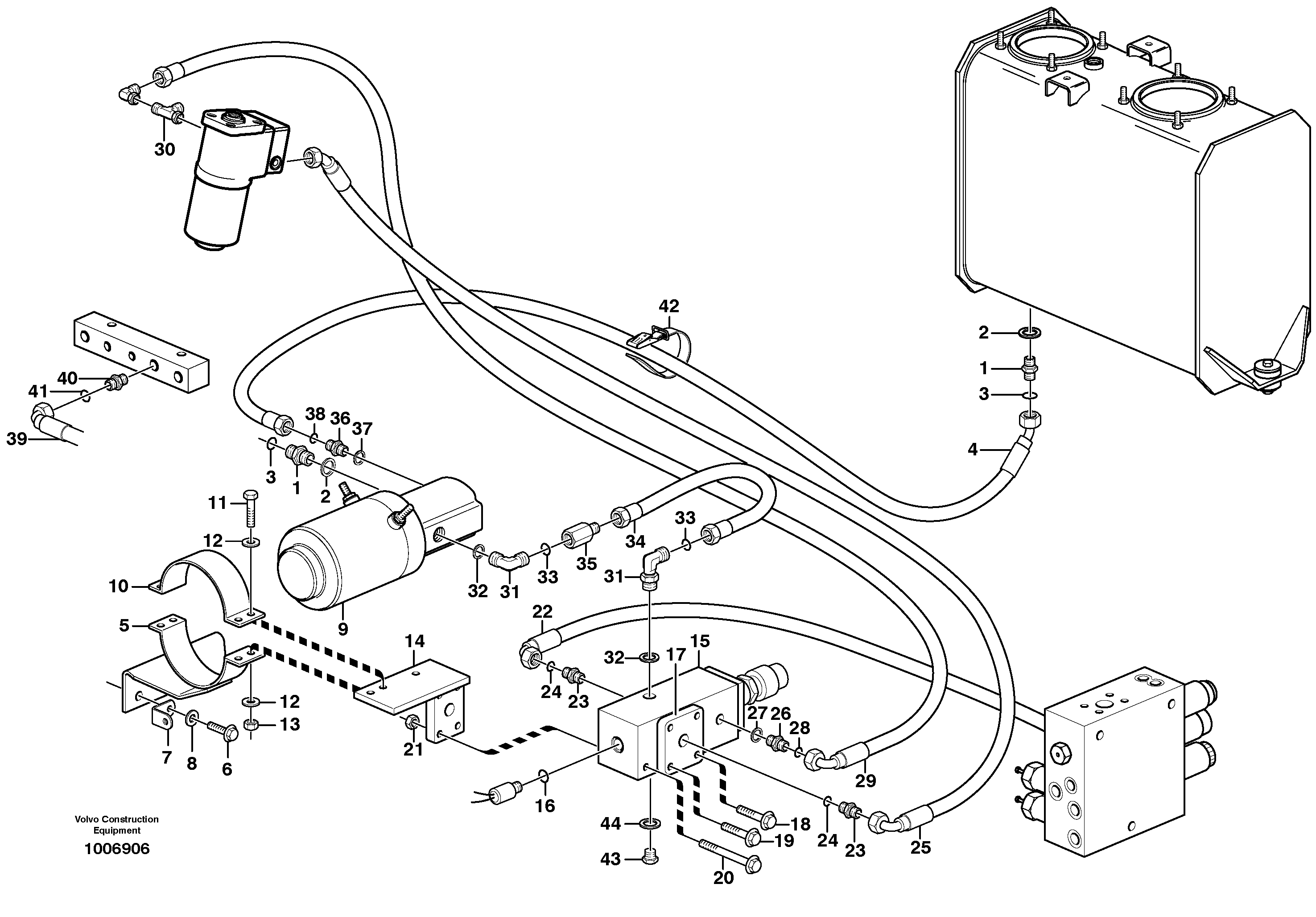 Схема запчастей Volvo L50E - 89866 Auxiliary steering system L50E BRAZIL, S/N 71001 -