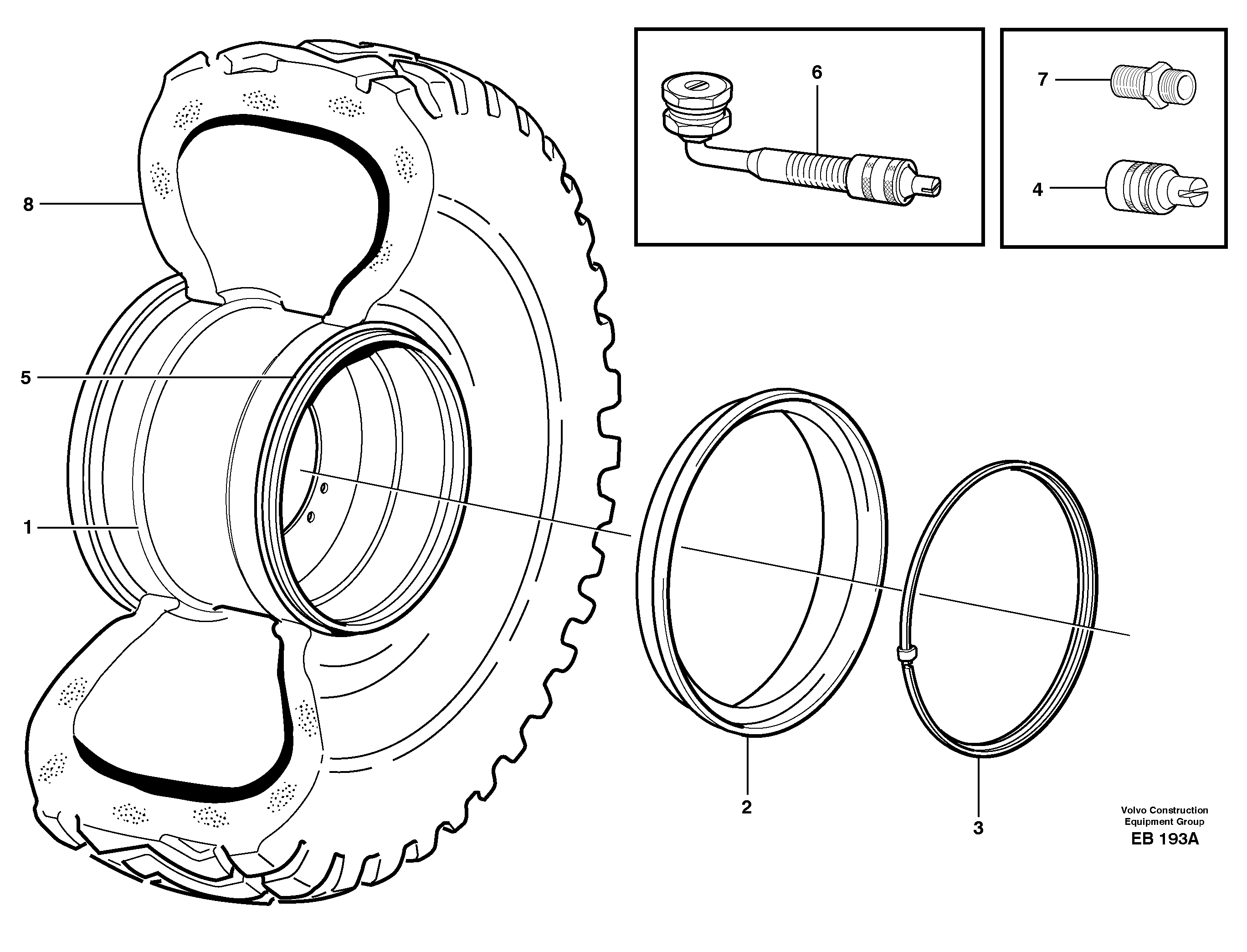 Схема запчастей Volvo L50E - 3828 Wheel L50E BRAZIL, S/N 71001 -