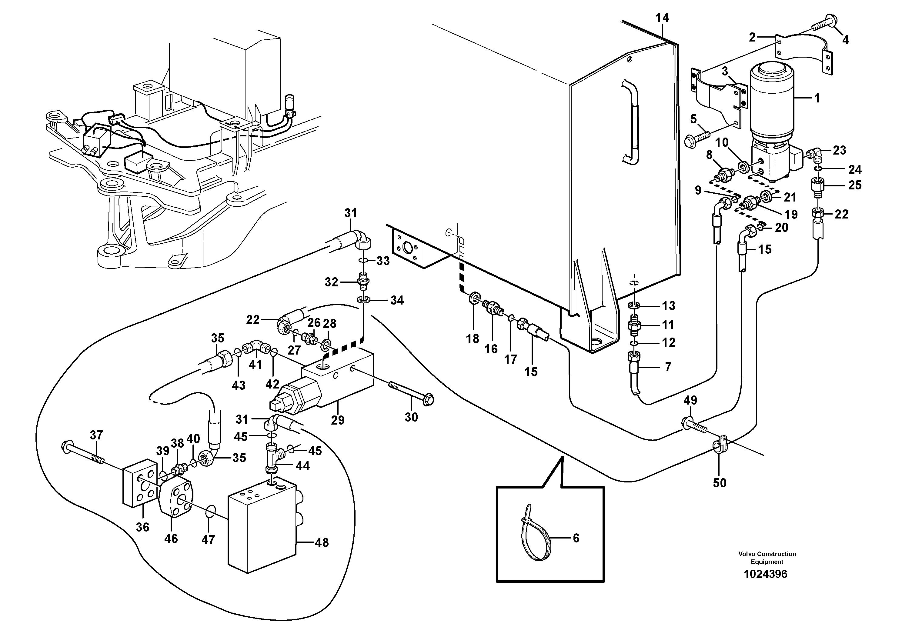 Схема запчастей Volvo L90F - 33618 Secondary steering system L90F