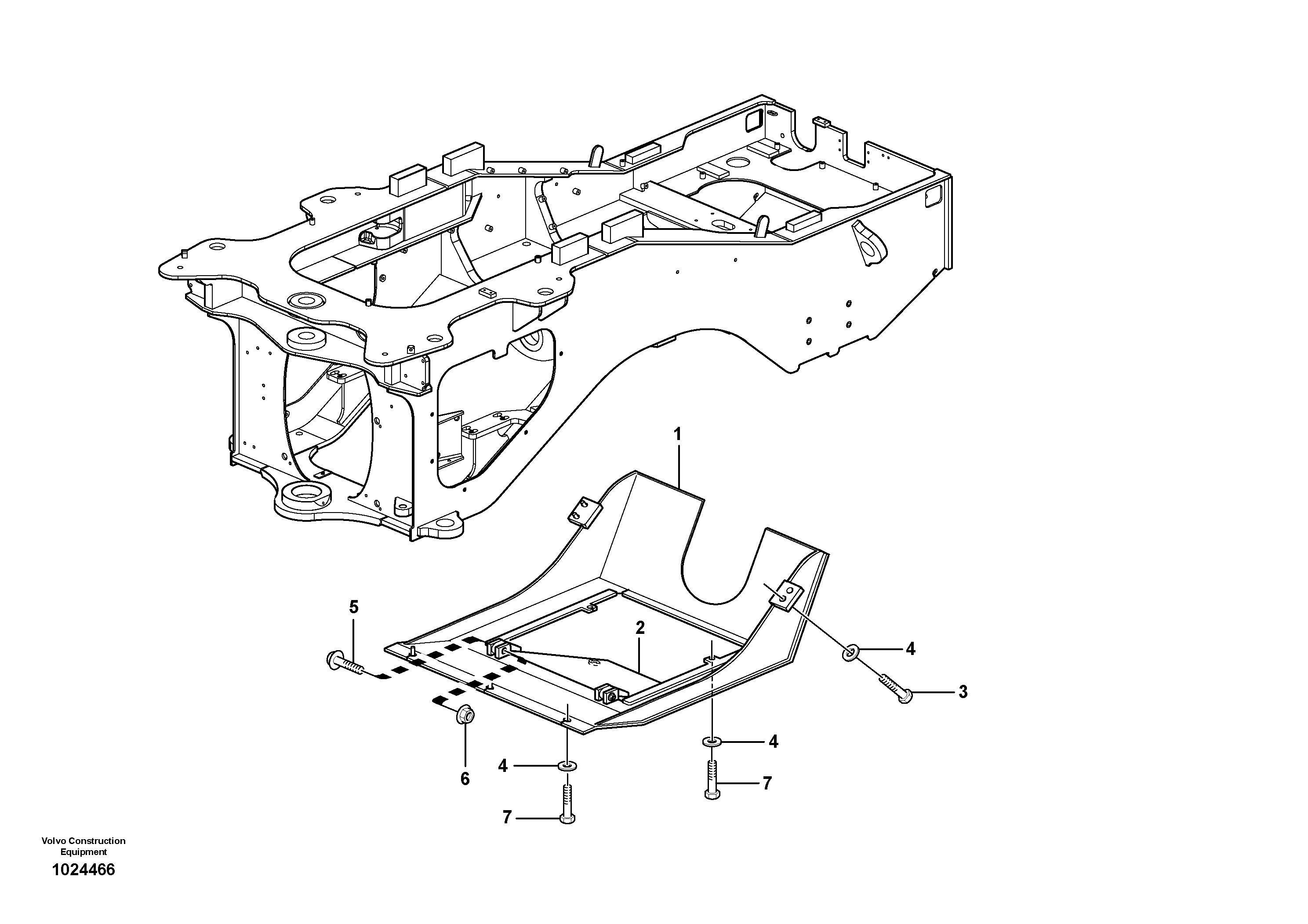 Схема запчастей Volvo L90F - 18808 Belly guard, rear L90F