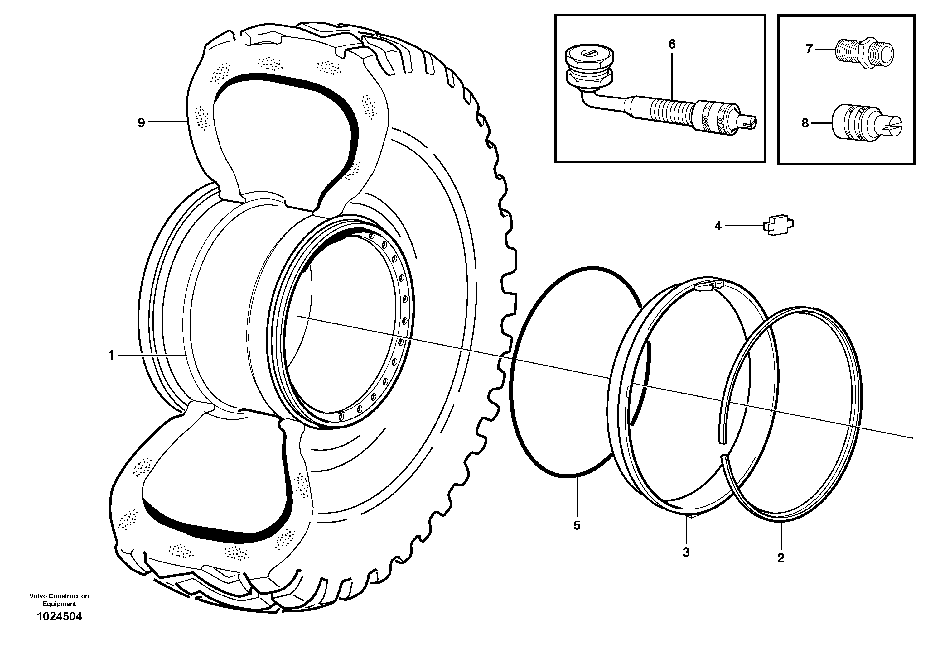 Схема запчастей Volvo L90F - 102728 Wheel L90F