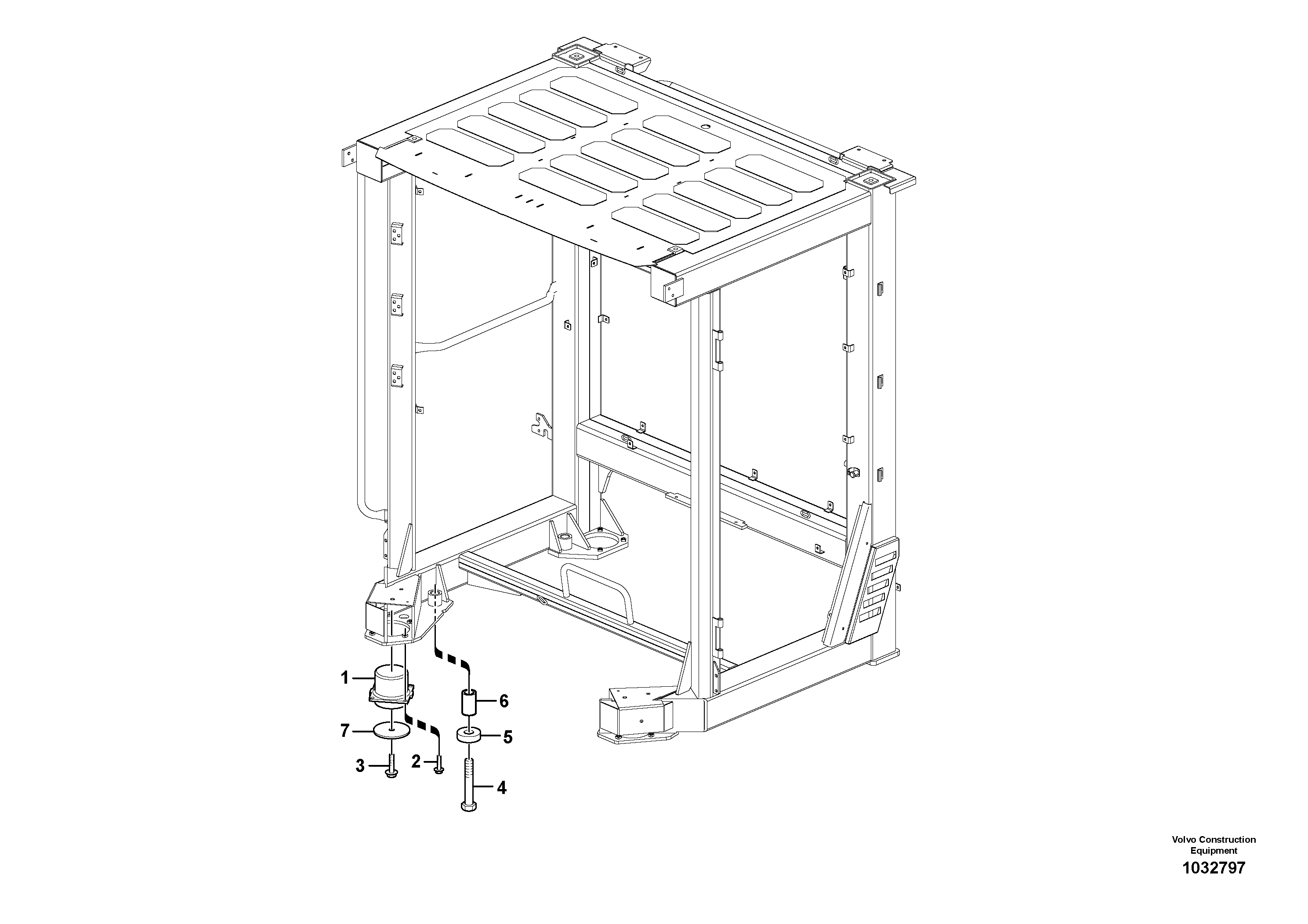 Схема запчастей Volvo L90F - 5491 Cab mounting block L90F