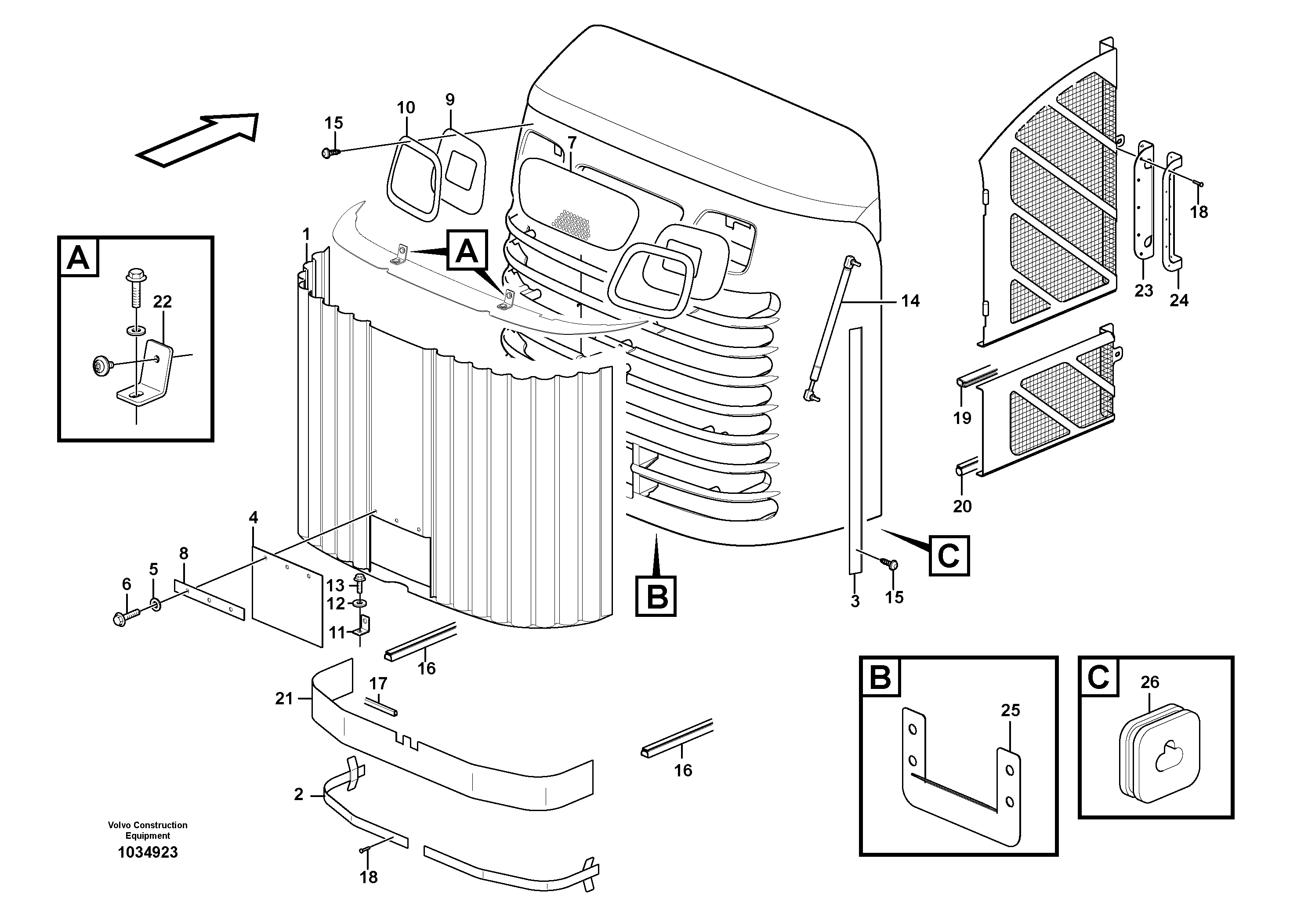 Схема запчастей Volvo L90F - 72072 Protecting plates L90F