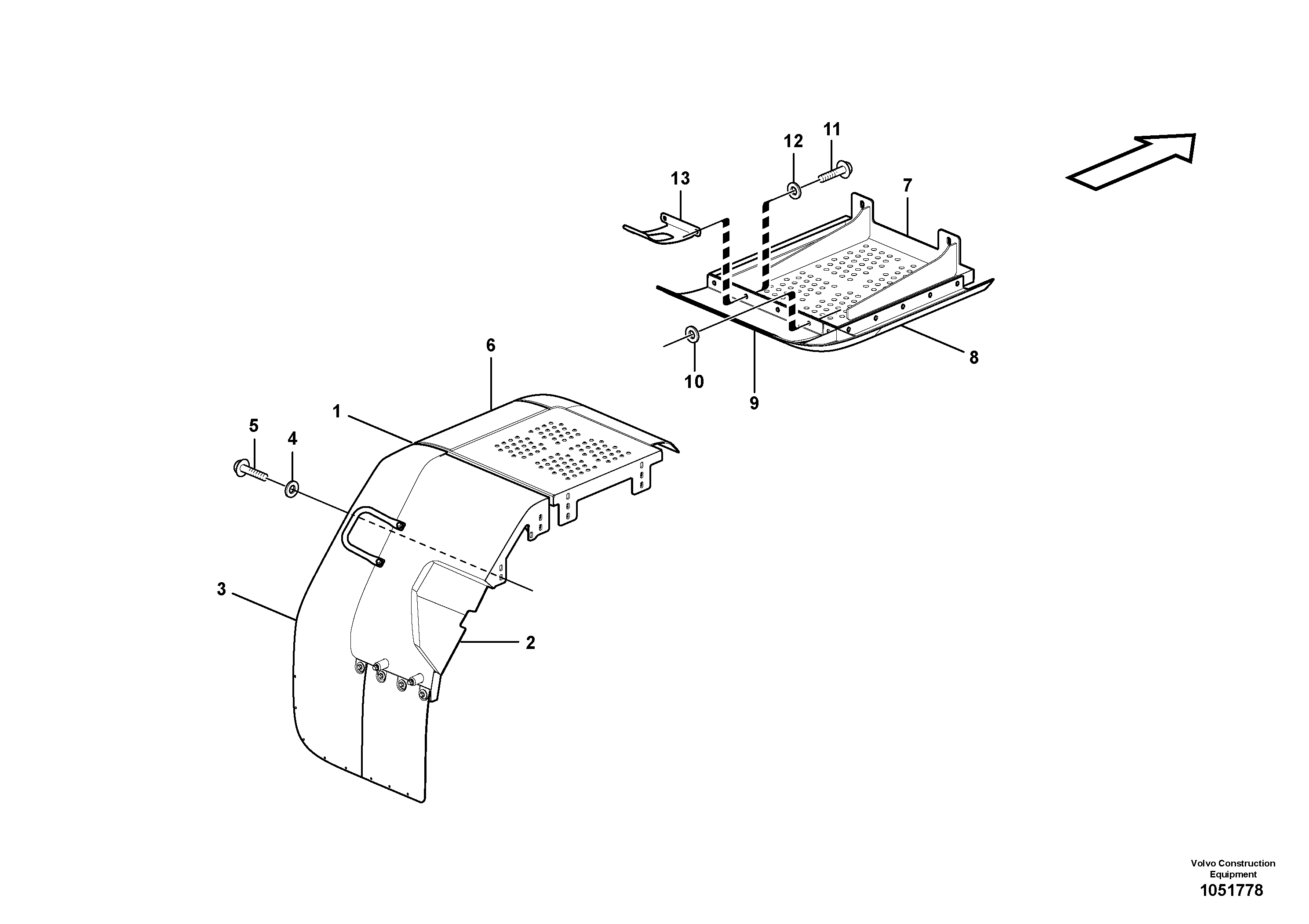 Схема запчастей Volvo L90F - 94210 Fender, rear L90F