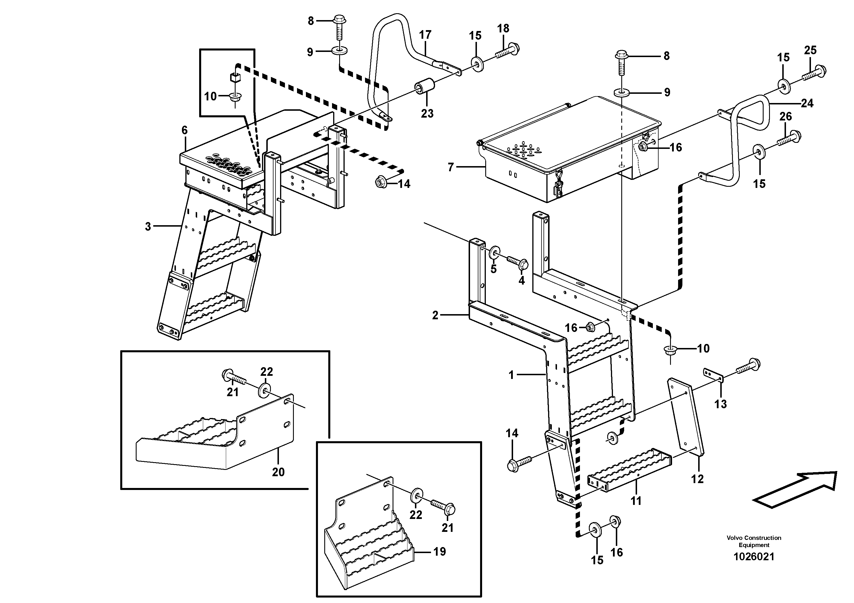 Схема запчастей Volvo L90F - 39312 Foot step L90F