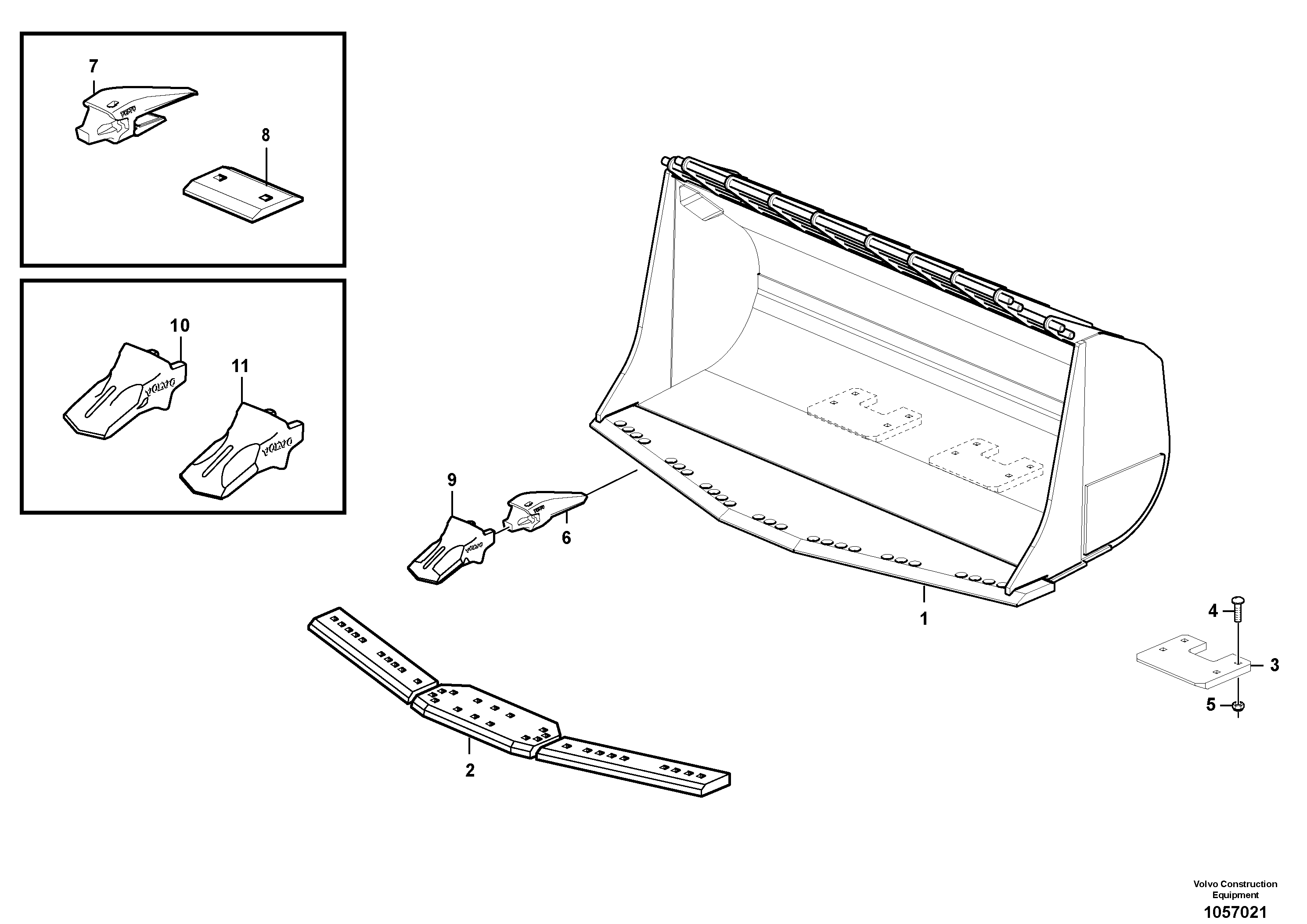 Схема запчастей Volvo L90F - 81304 Bucket, truncated vec lip with teeth ATTACHMENTS ATTACHMENTS WHEEL LOADERS GEN. F