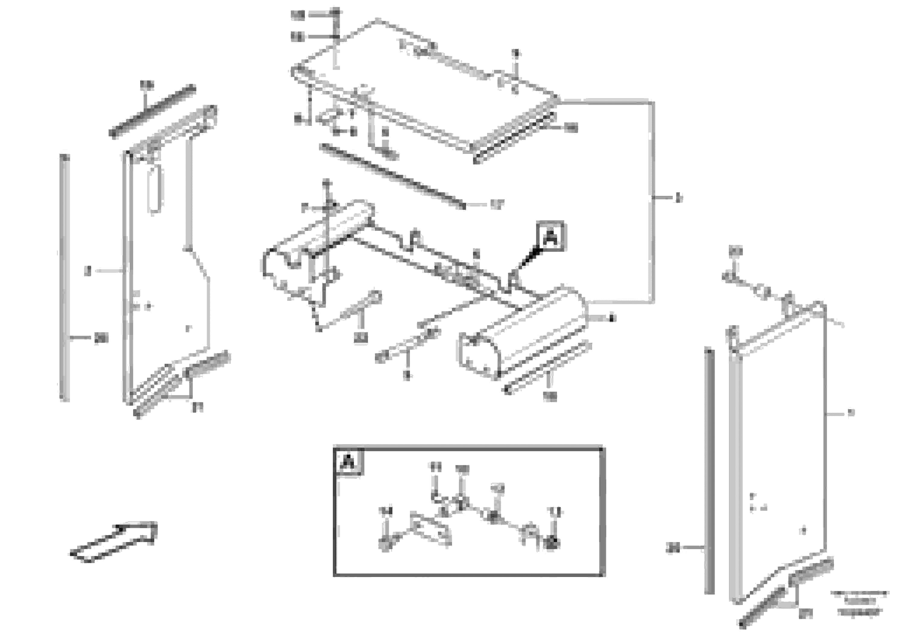 Схема запчастей Volvo L90F - 85415 Side hatches, front L90F