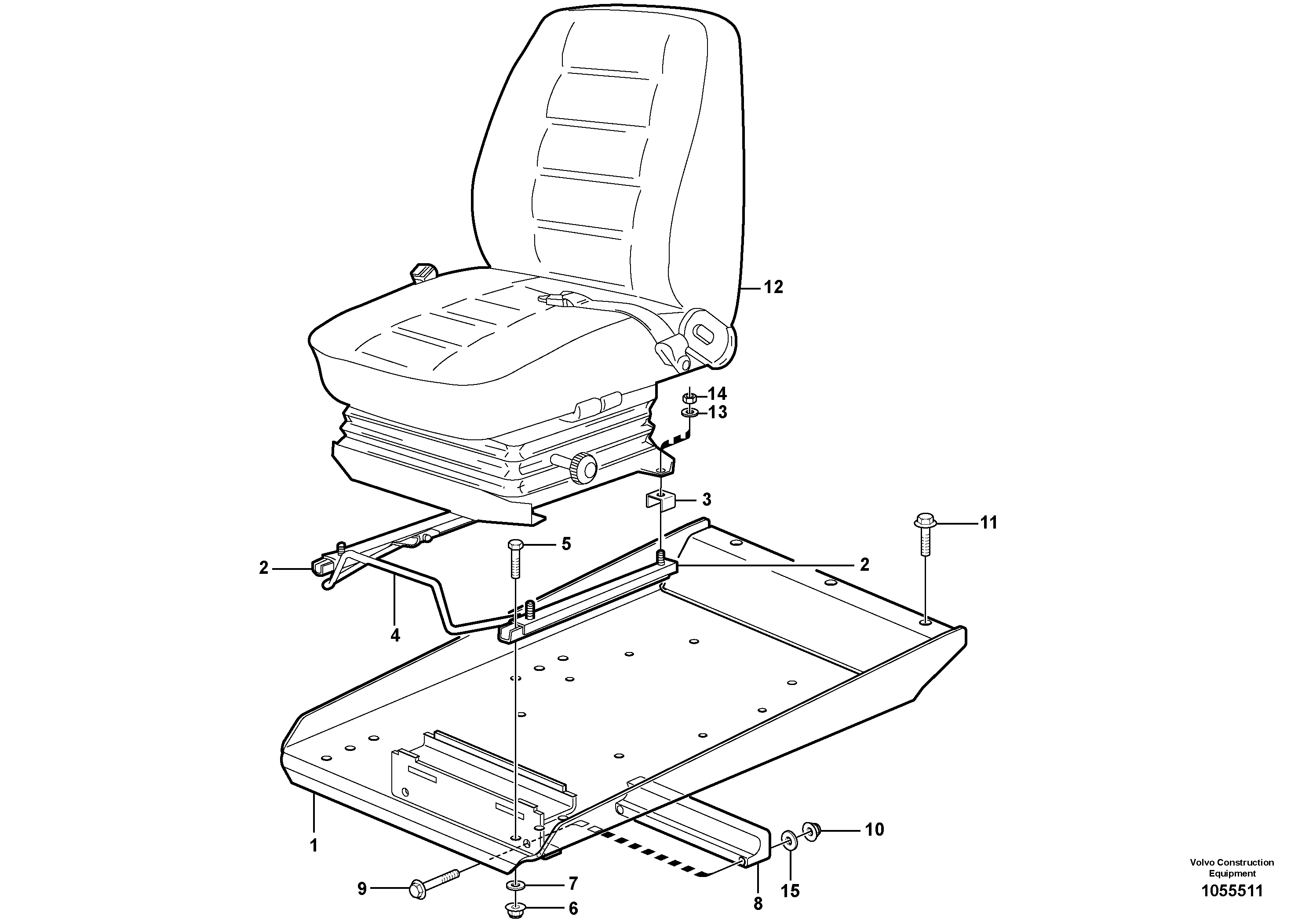 Схема запчастей Volvo L90F - 81438 Operator seat with fitting parts L90F