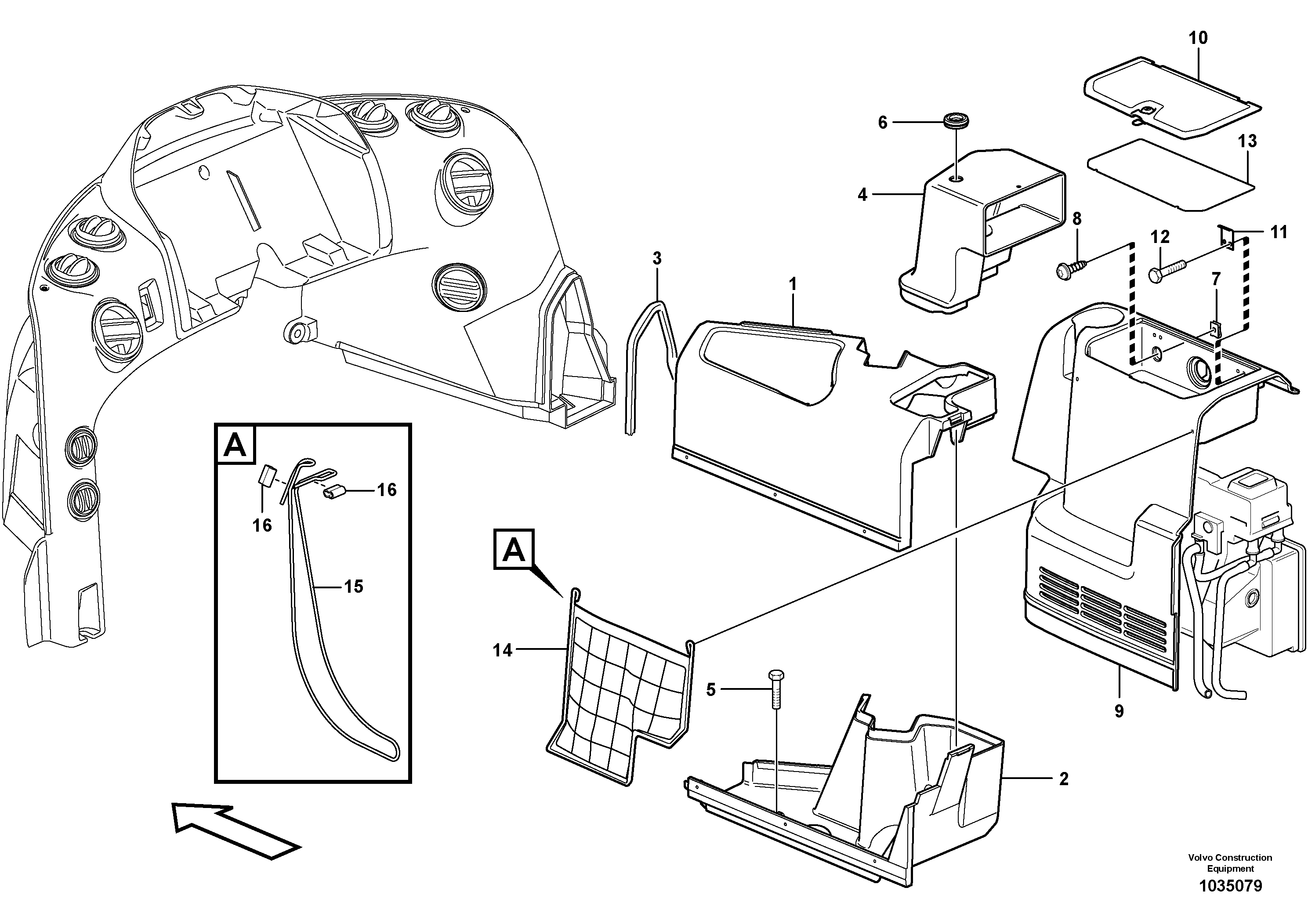 Схема запчастей Volvo L90F - 62343 Air ducts L90F