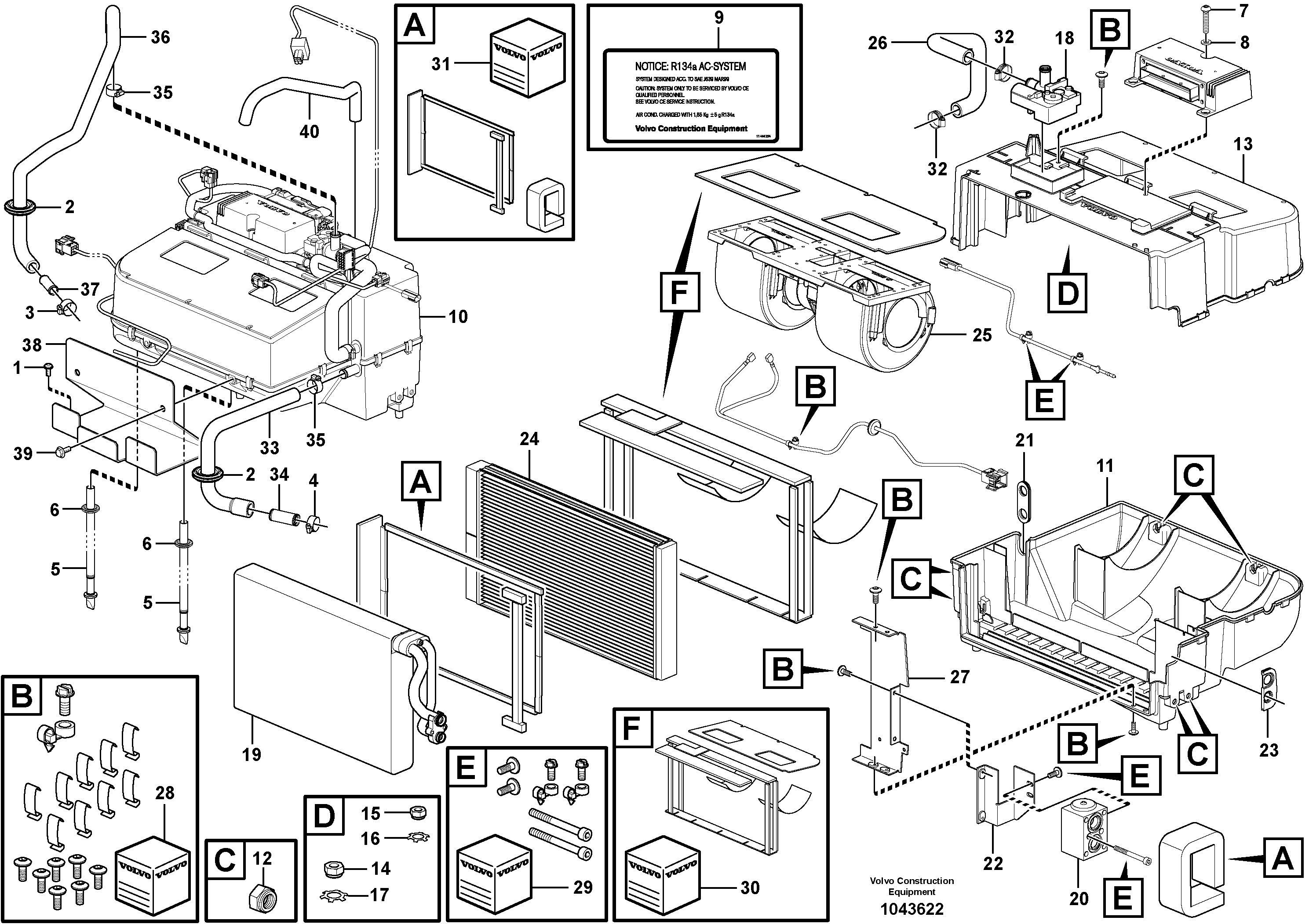 Схема запчастей Volvo L90F - 89382 Fresh air inlet, air filter and fan housing L90F