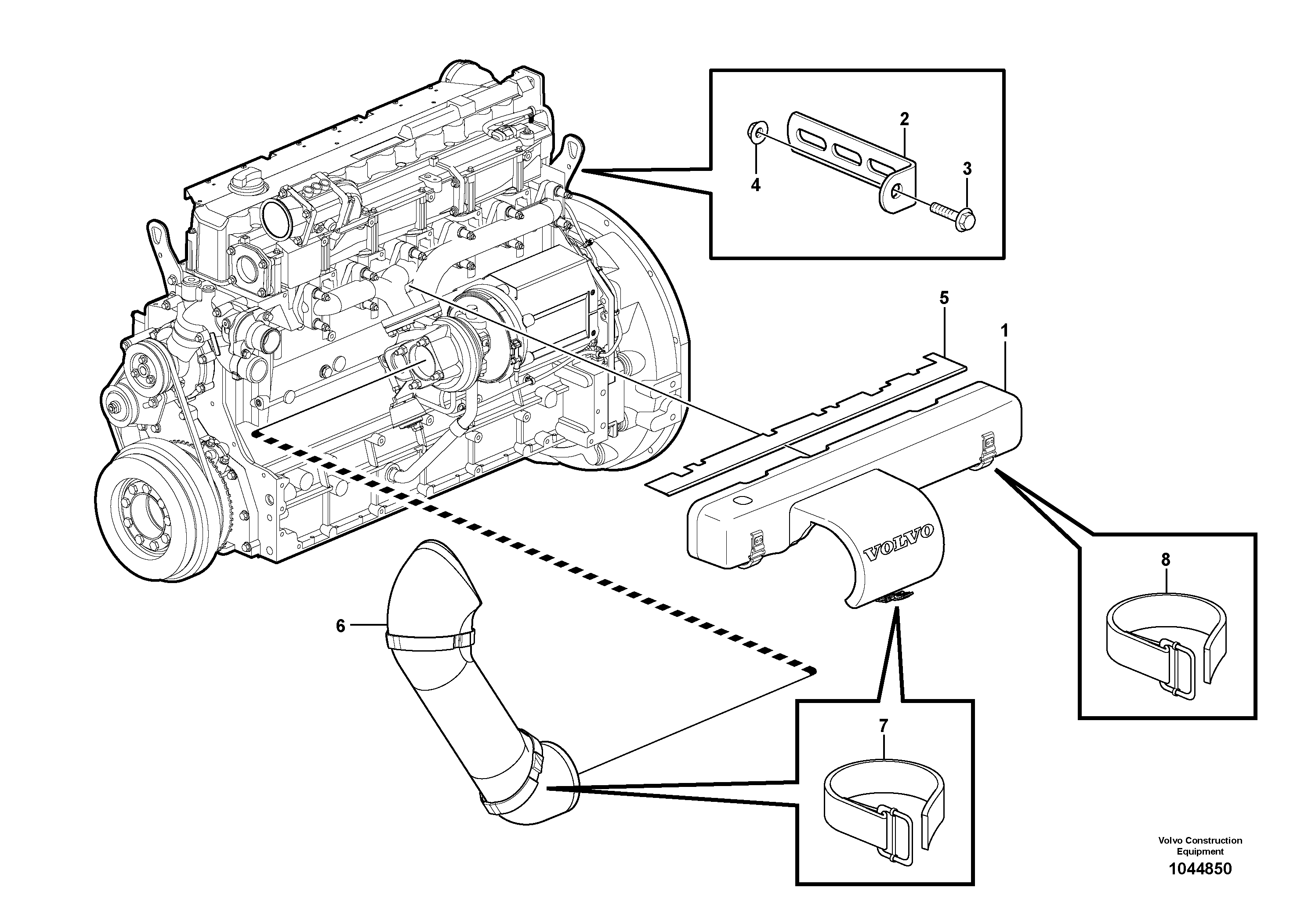 Схема запчастей Volvo L90F - 101241 Heat Shield Installation L90F