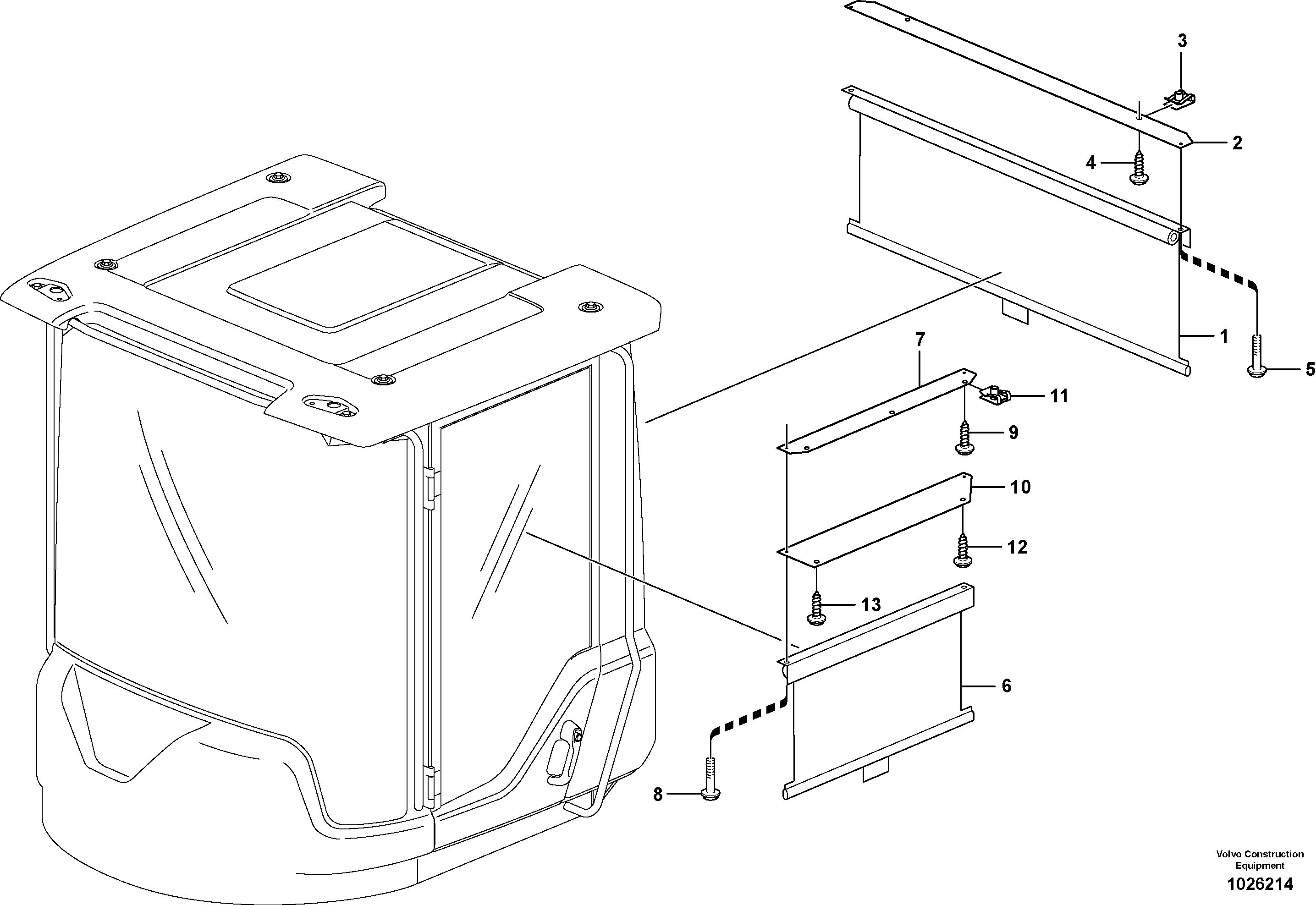 Схема запчастей Volvo L90F - 49799 Interior components, sun blinds L90F