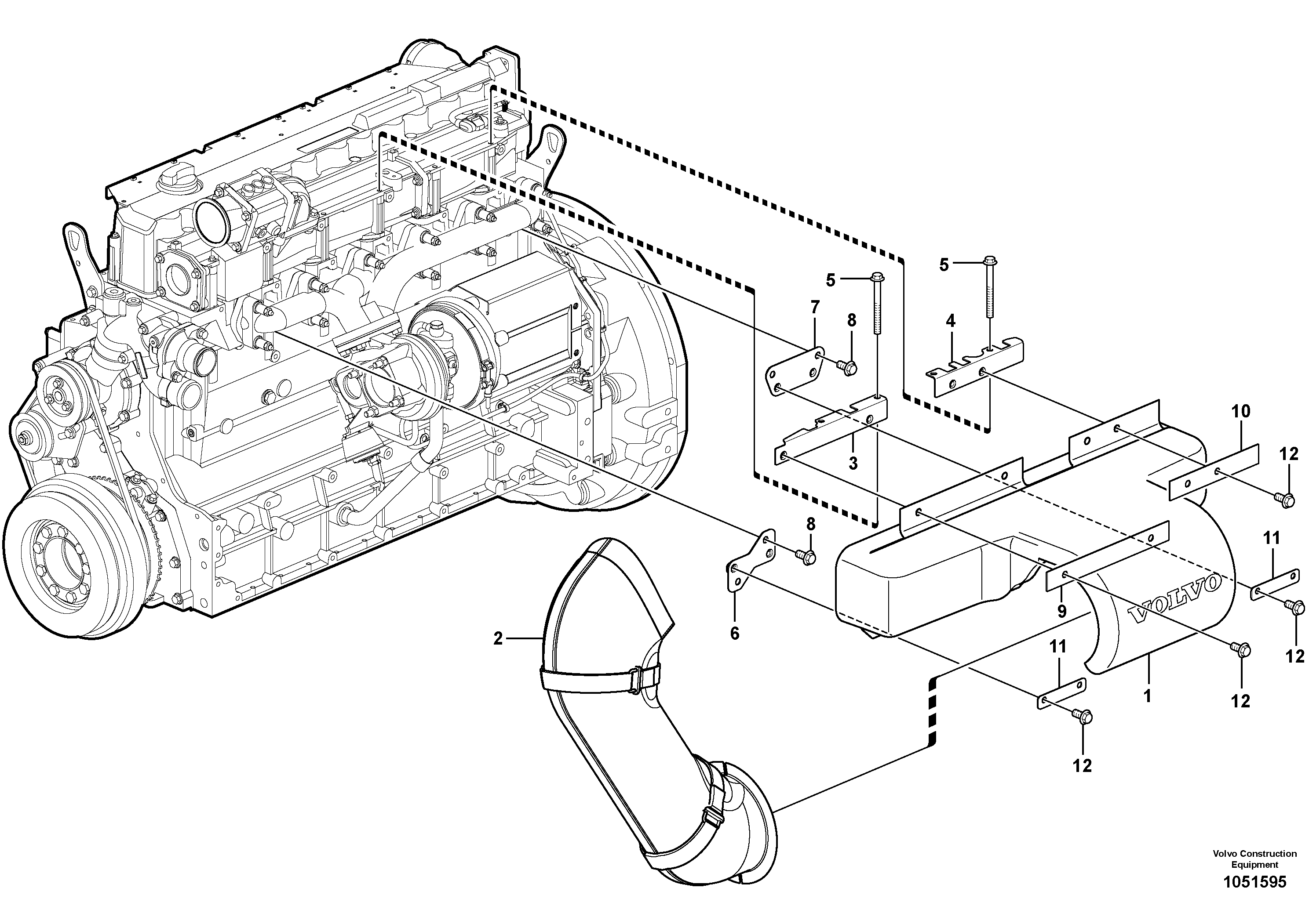 Схема запчастей Volvo L90F - 102843 Heat Shield Installation L90F