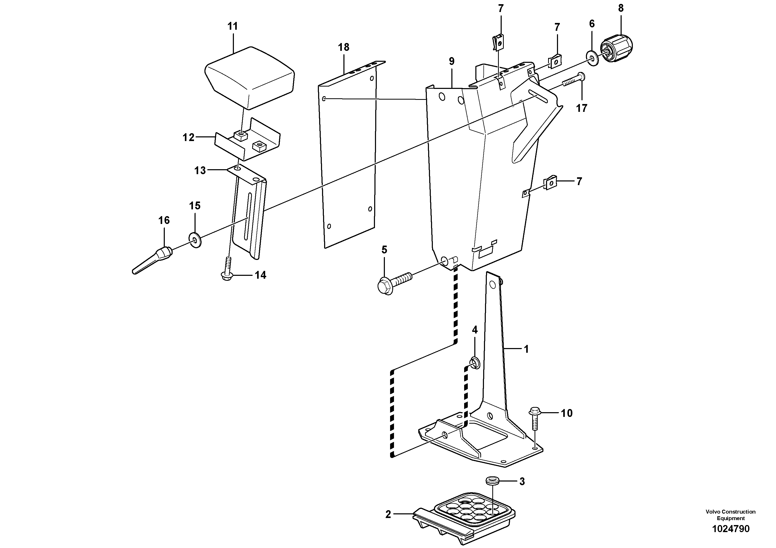 Схема запчастей Volvo L90F - 63723 Armrest L90F