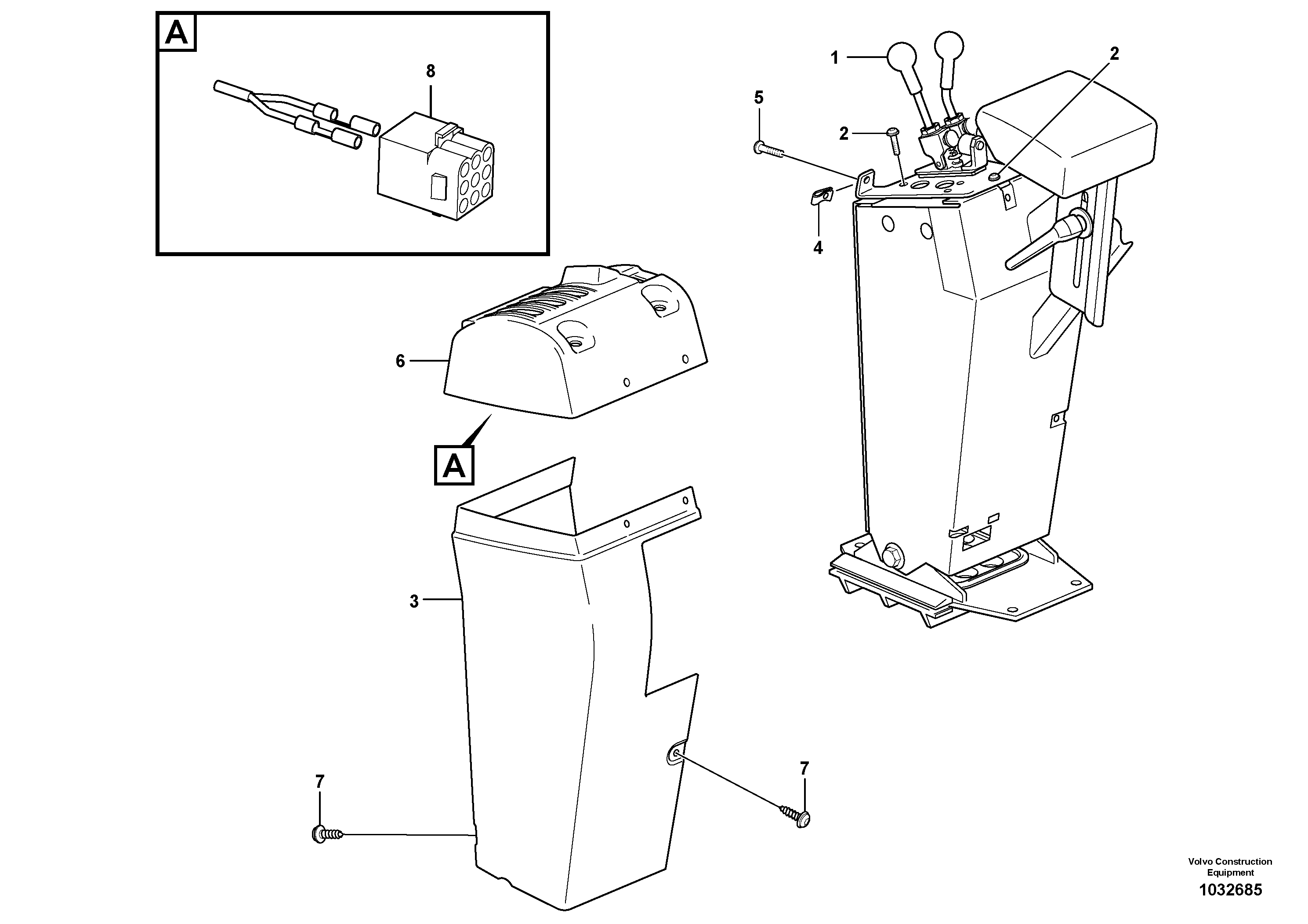 Схема запчастей Volvo L90F - 63724 Cover for servo valves L90F