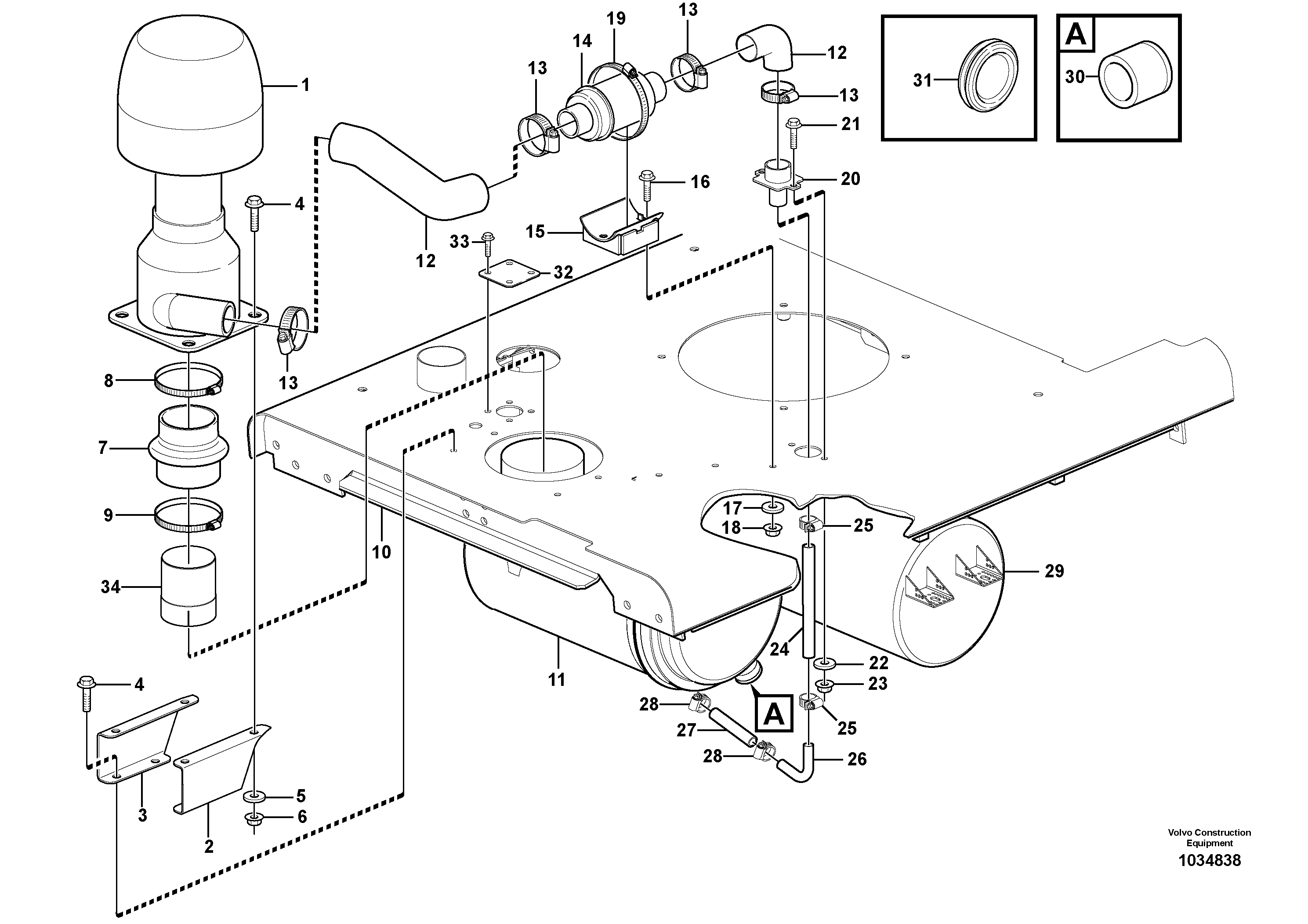 Схема запчастей Volvo L90F - 76233 Pre-cleaner L90F