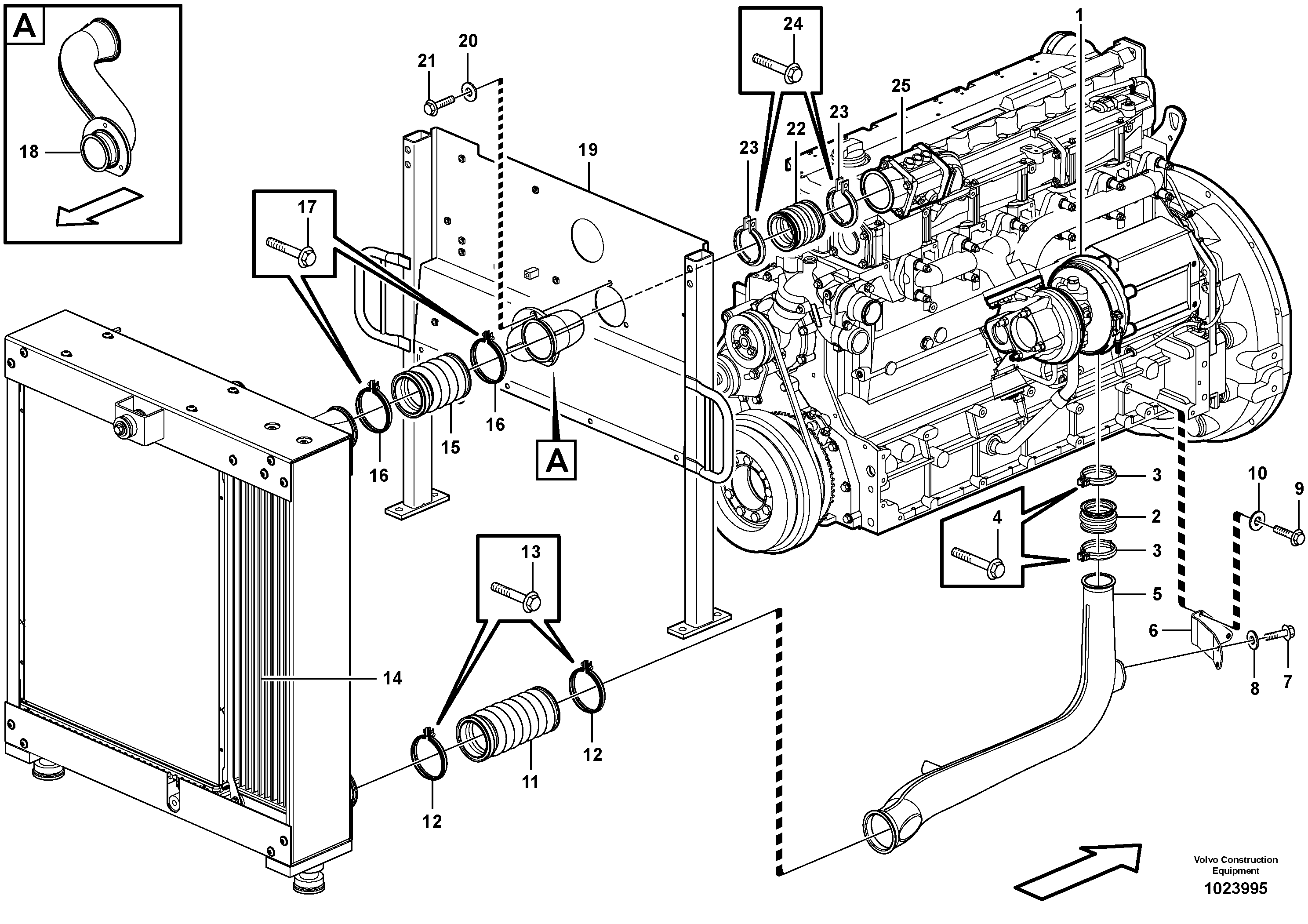 Схема запчастей Volvo L90F - 38026 Intercooler L90F