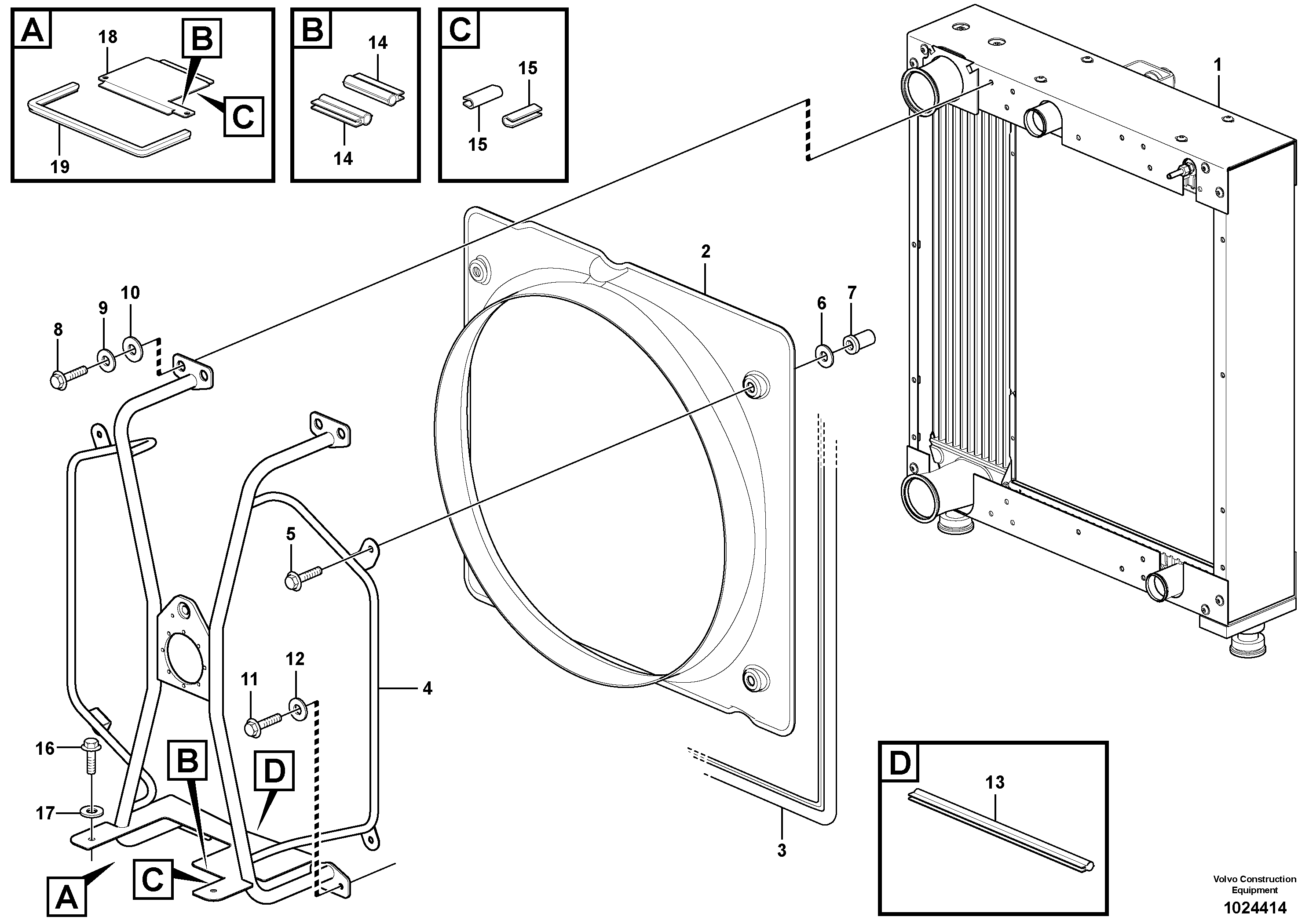 Схема запчастей Volvo L90F - 11125 Fan shroud L90F