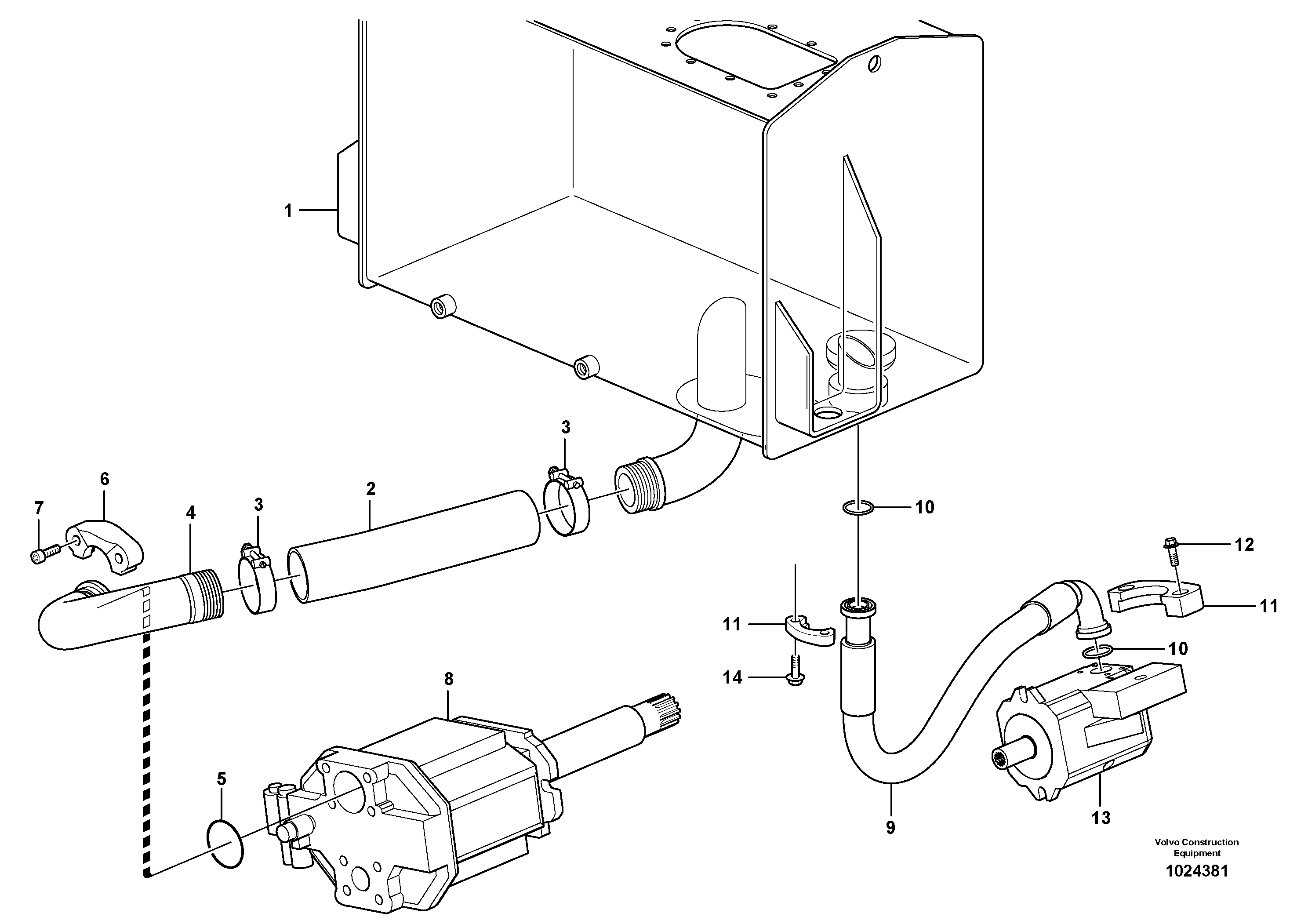 Схема запчастей Volvo L90F - 19658 Suction line, tank - pump L90F