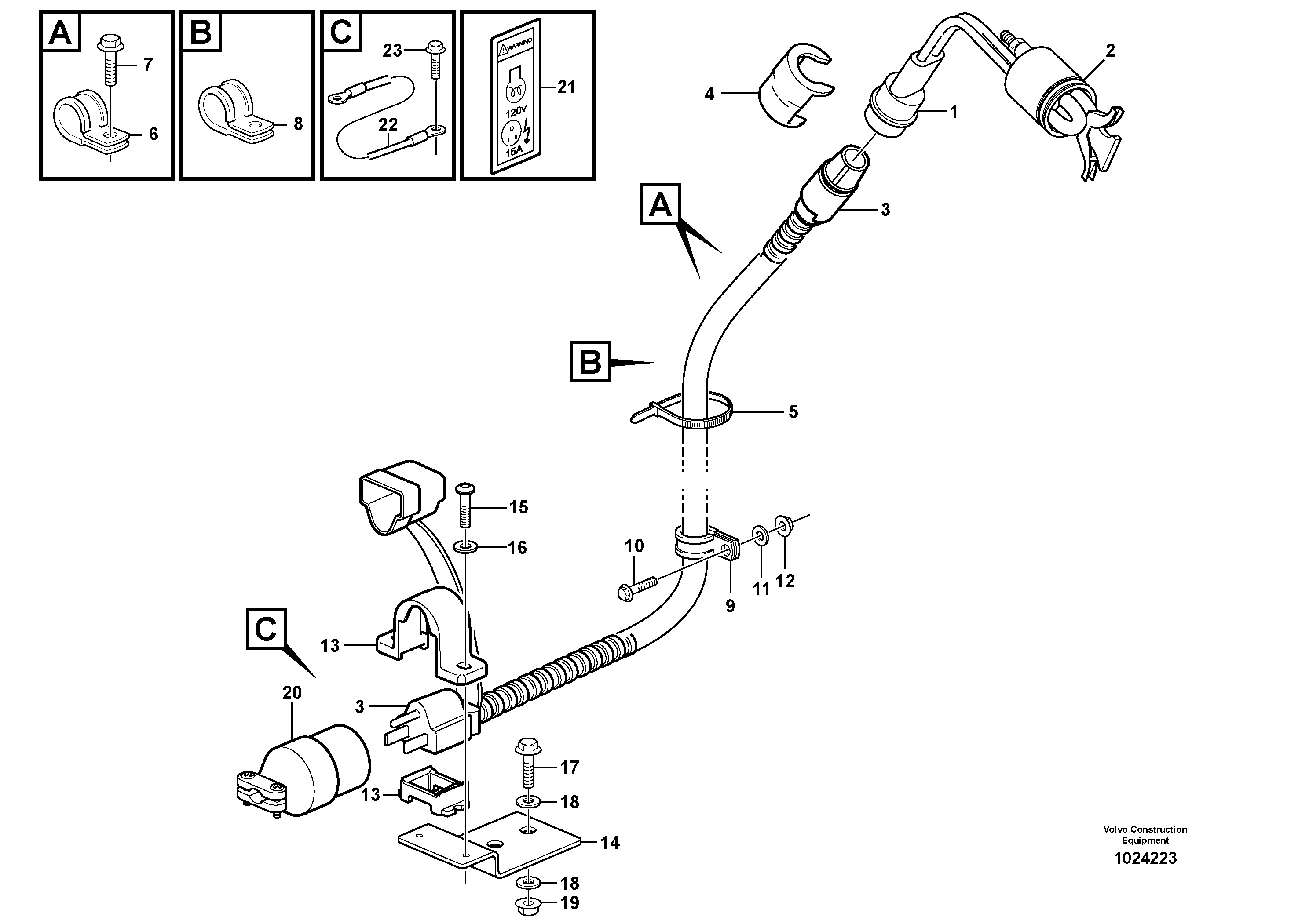 Схема запчастей Volvo L90F - 11126 Engine heater L90F