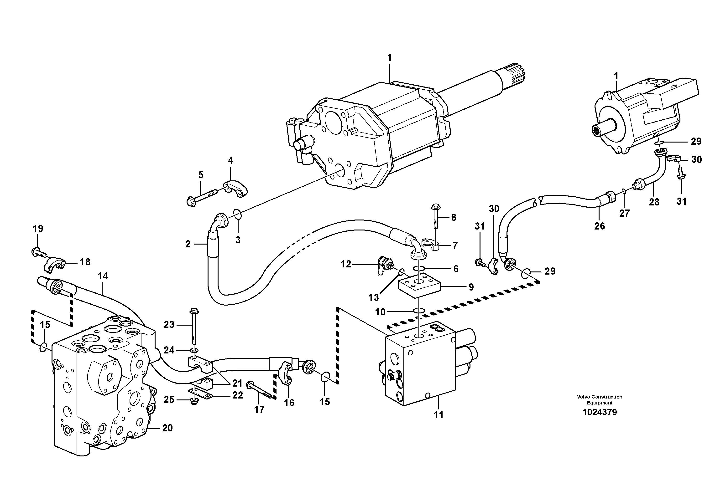 Схема запчастей Volvo L90F - 59203 Hydraulic system, feed line L90F