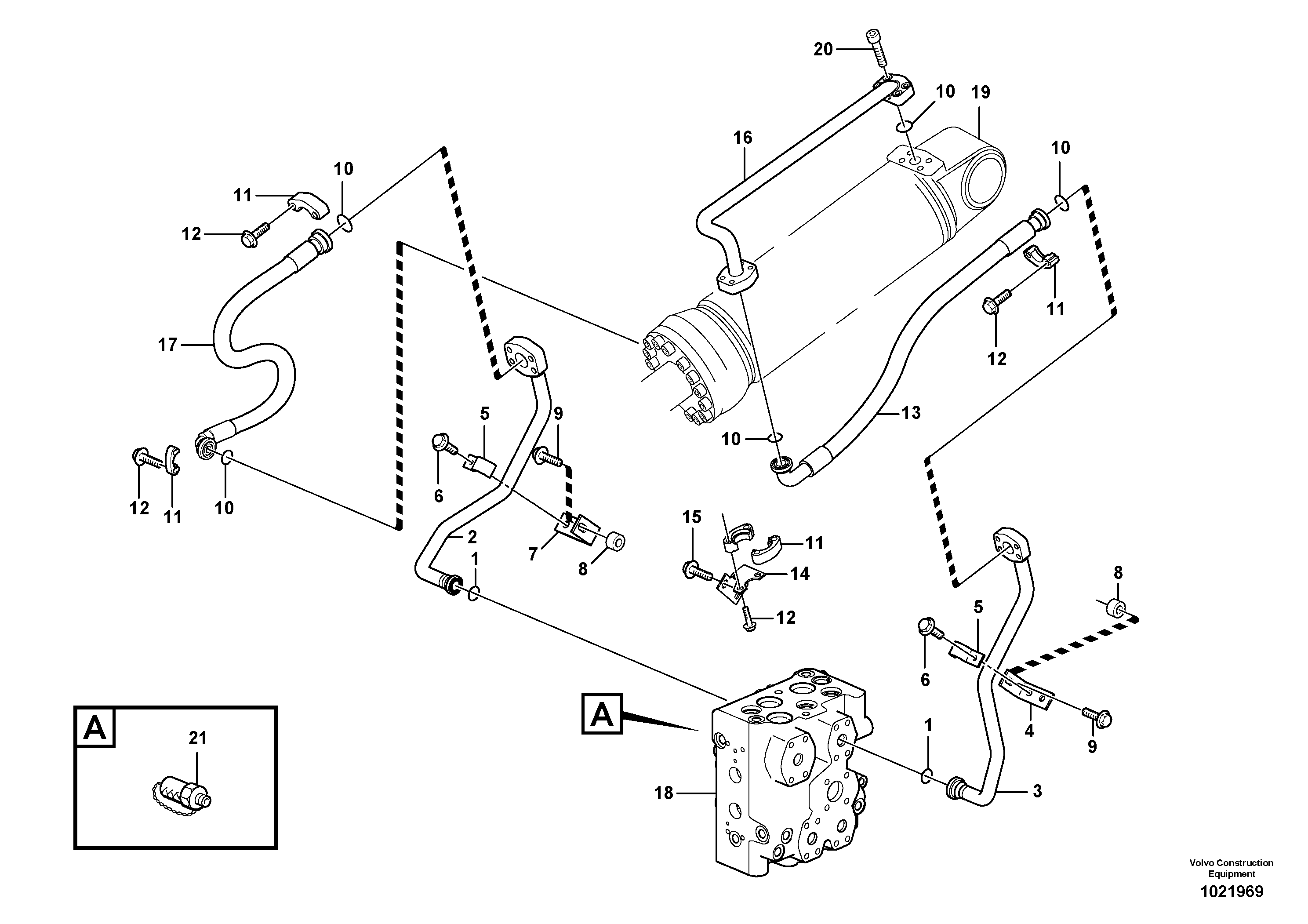 Схема запчастей Volvo L90F - 77816 Hydraulic system, tilt function L90F