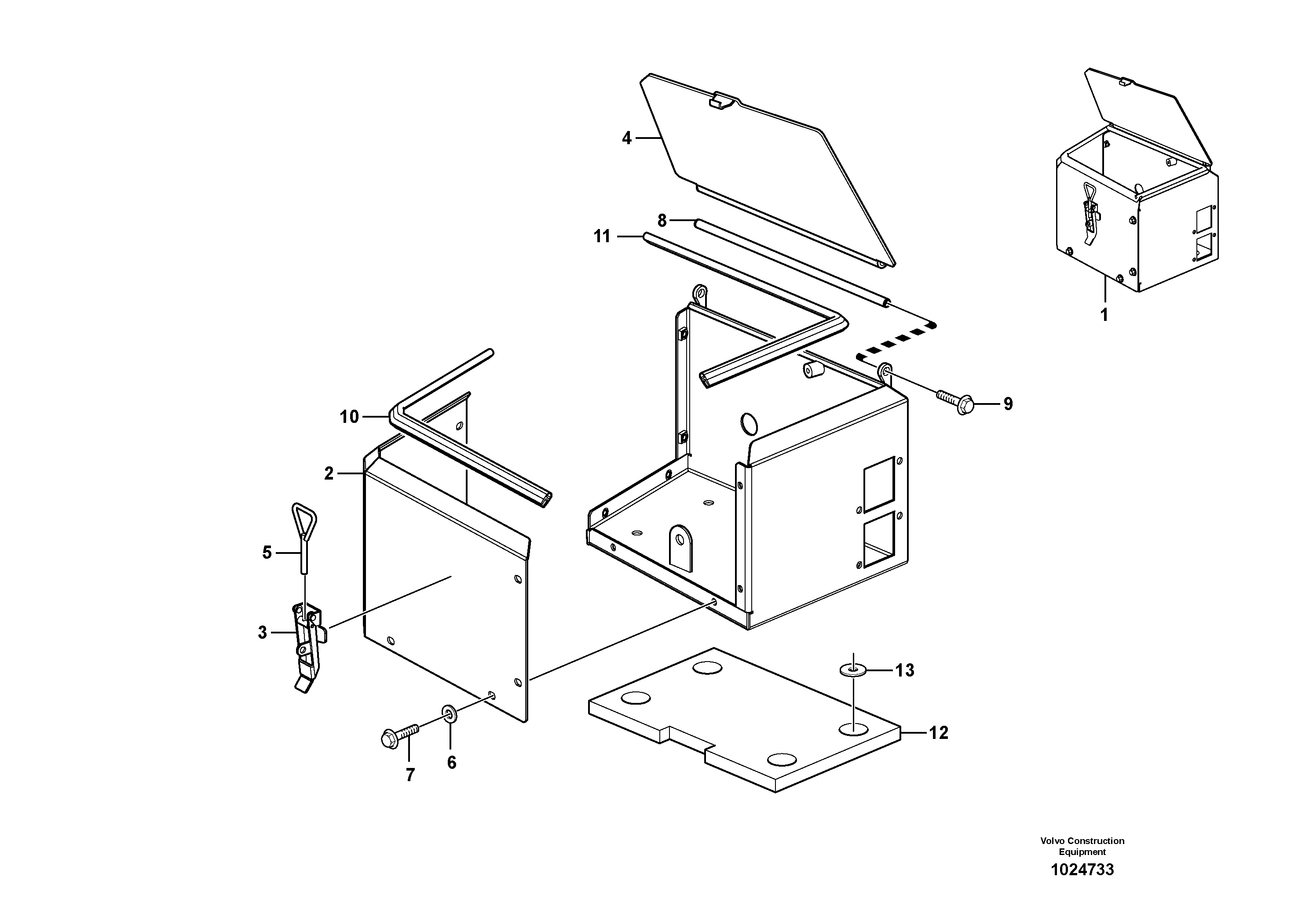 Схема запчастей Volvo L90F - 31975 Battery box L90F