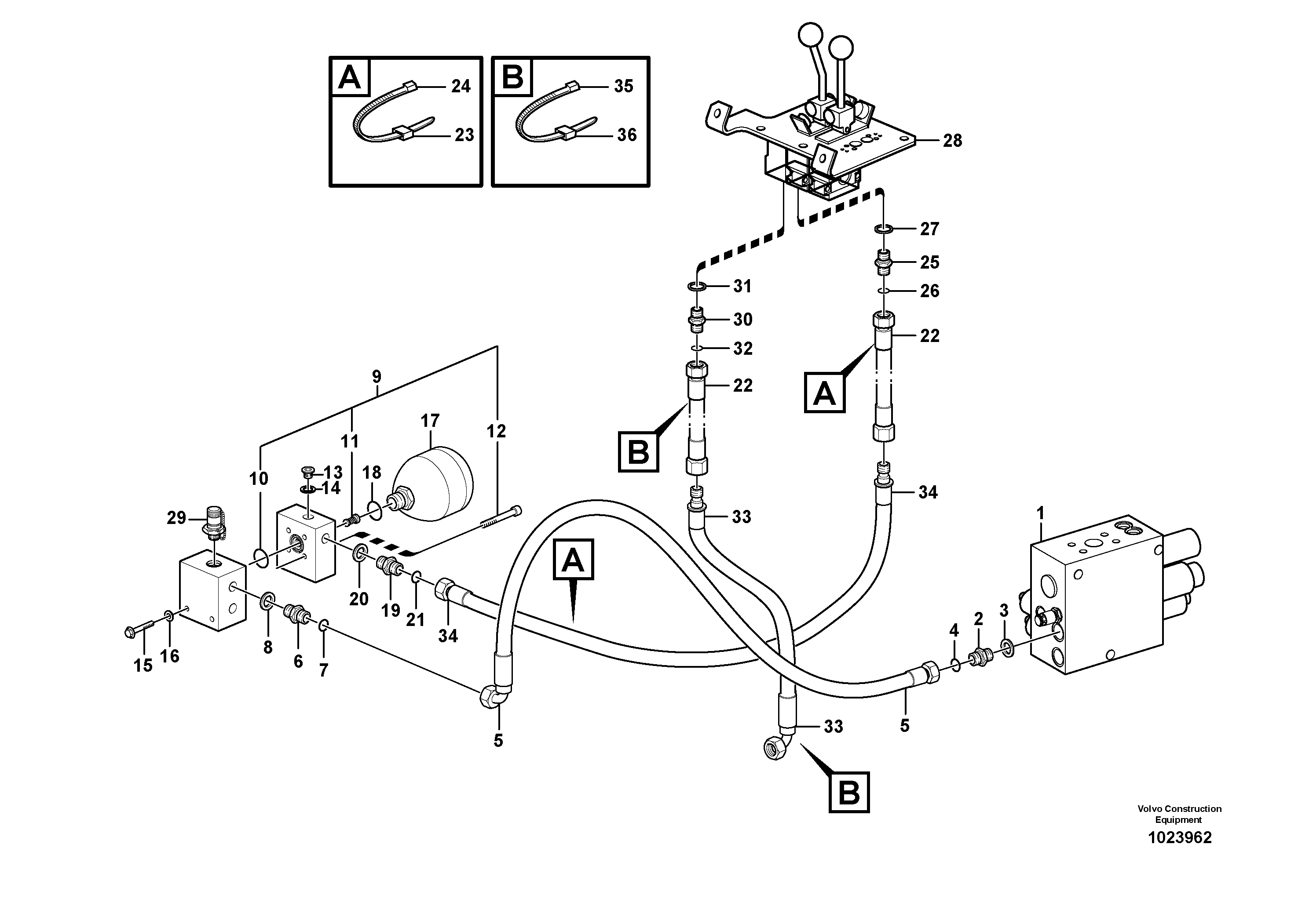 Схема запчастей Volvo L90F - 63725 Servo - hydraulic L90F