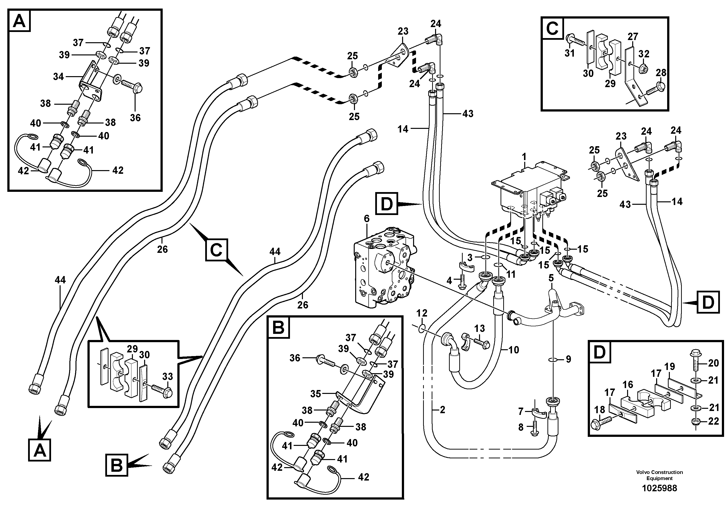 Схема запчастей Volvo L90F - 74040 Hydraulic Control 3rd-4th L90F