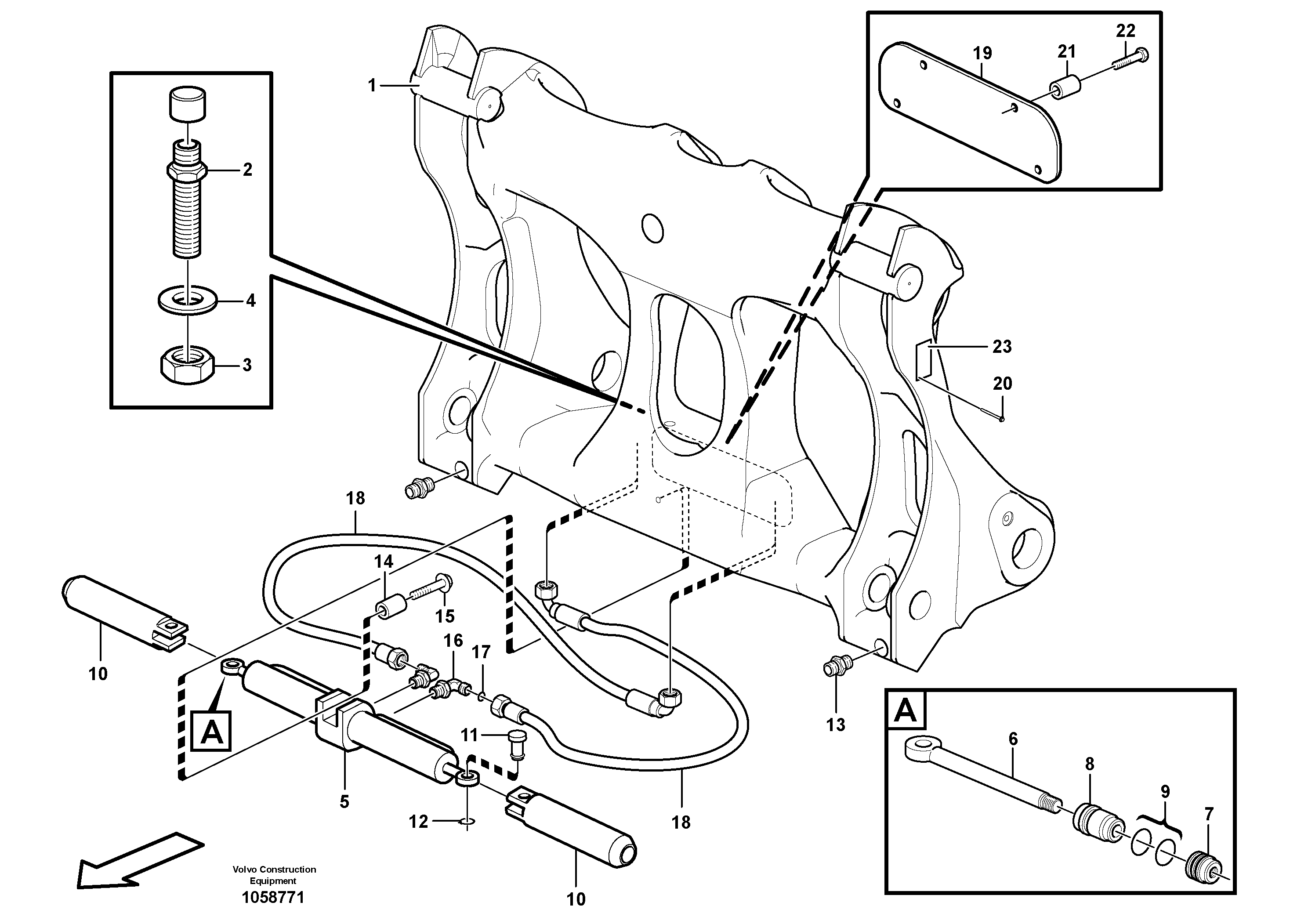 Схема запчастей Volvo L90F - 105575 Attachment bracket L90F