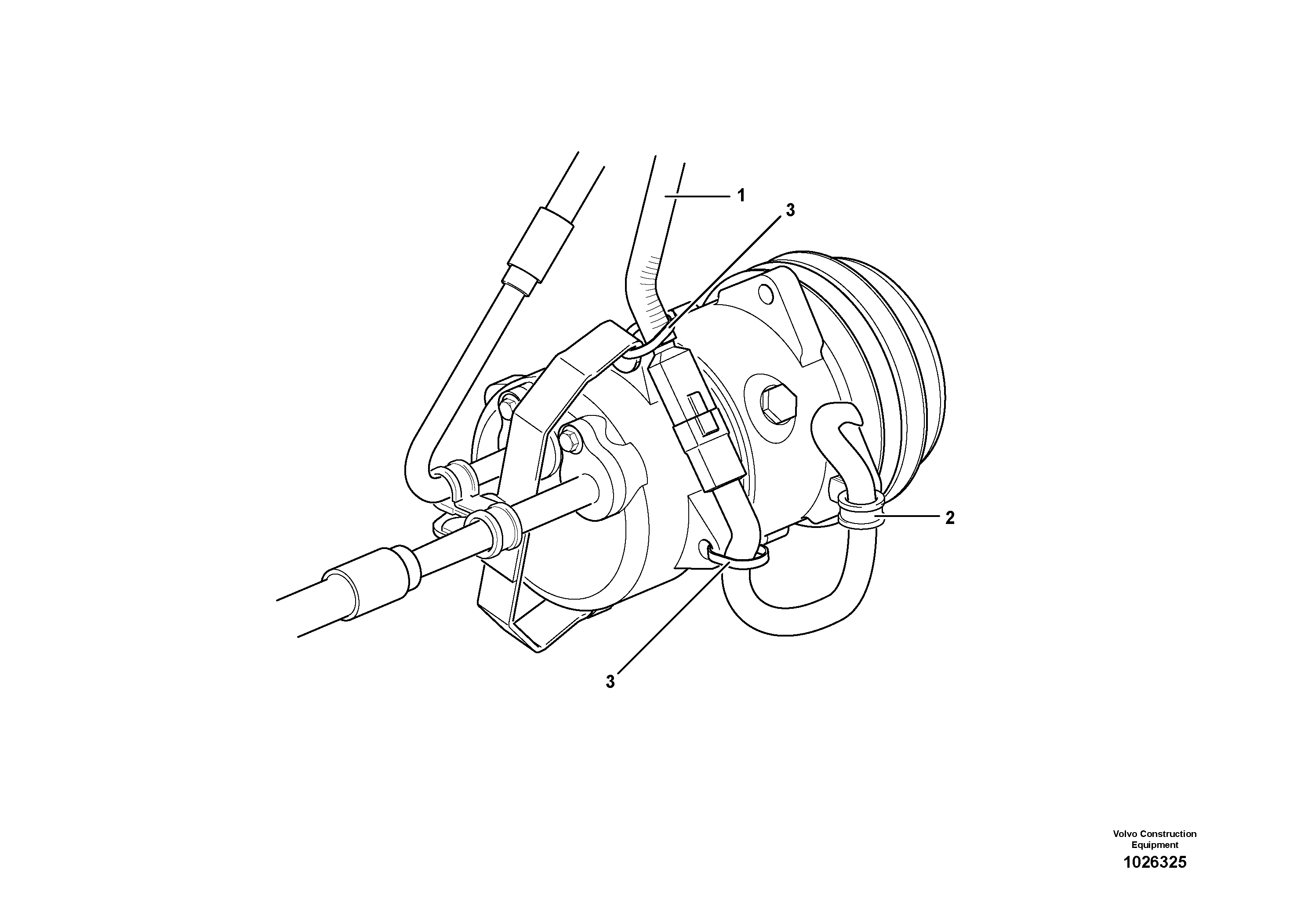 Схема запчастей Volvo L90F - 61230 Cable harness, compressor L90F