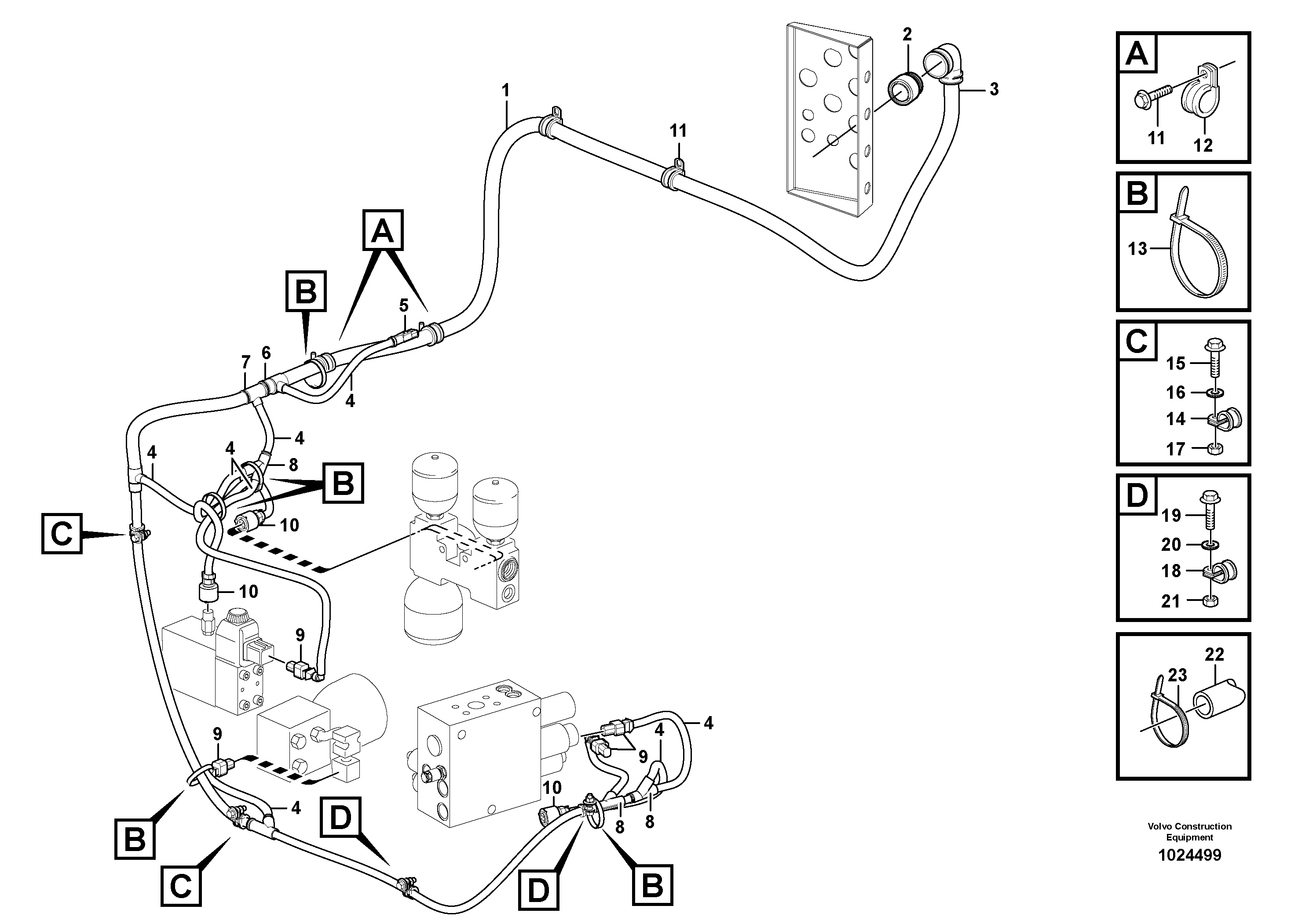 Схема запчастей Volvo L90F - 82398 Cable harness, under cab L90F