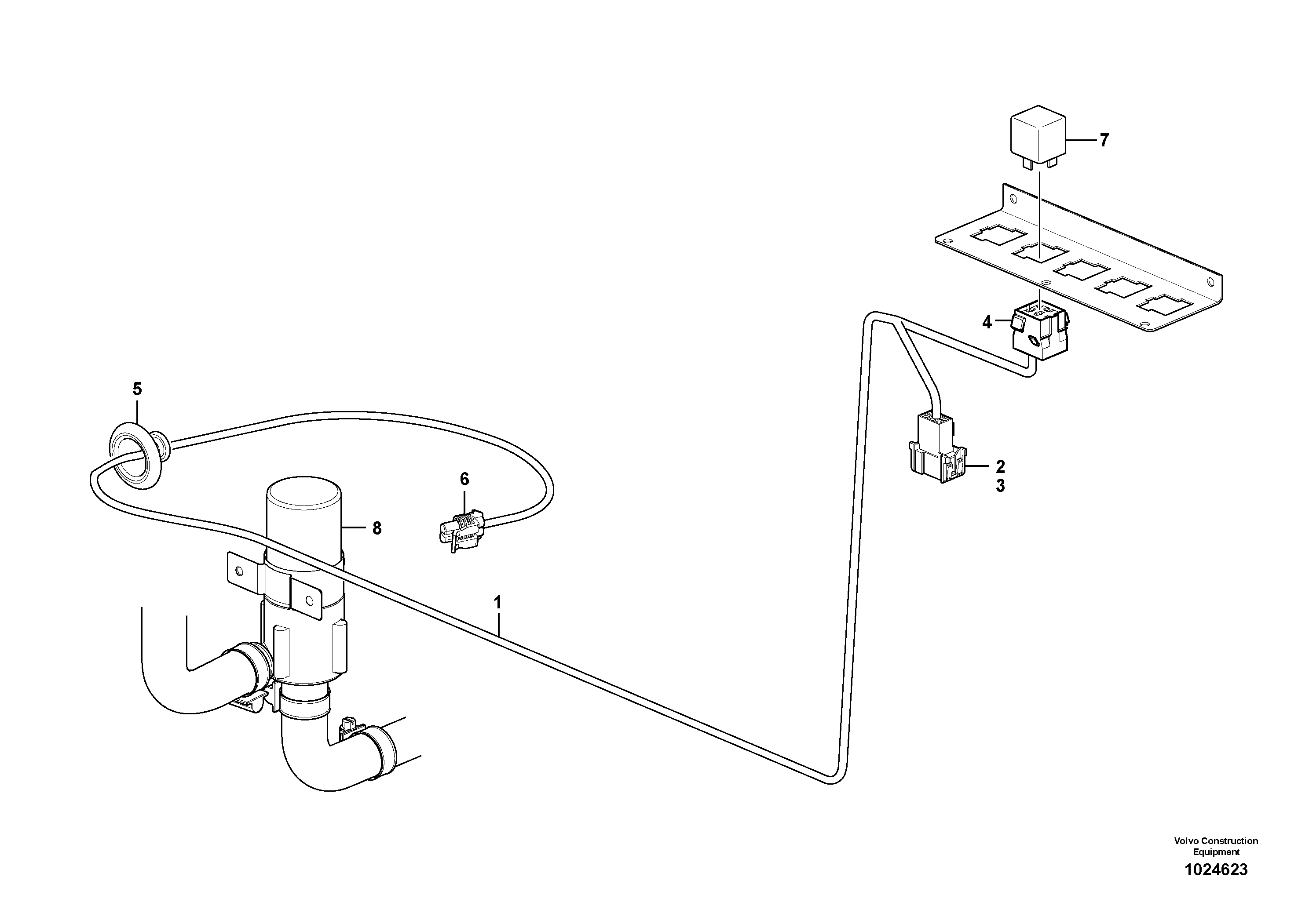 Схема запчастей Volvo L90F - 82483 Cable harness, circulation pump L90F