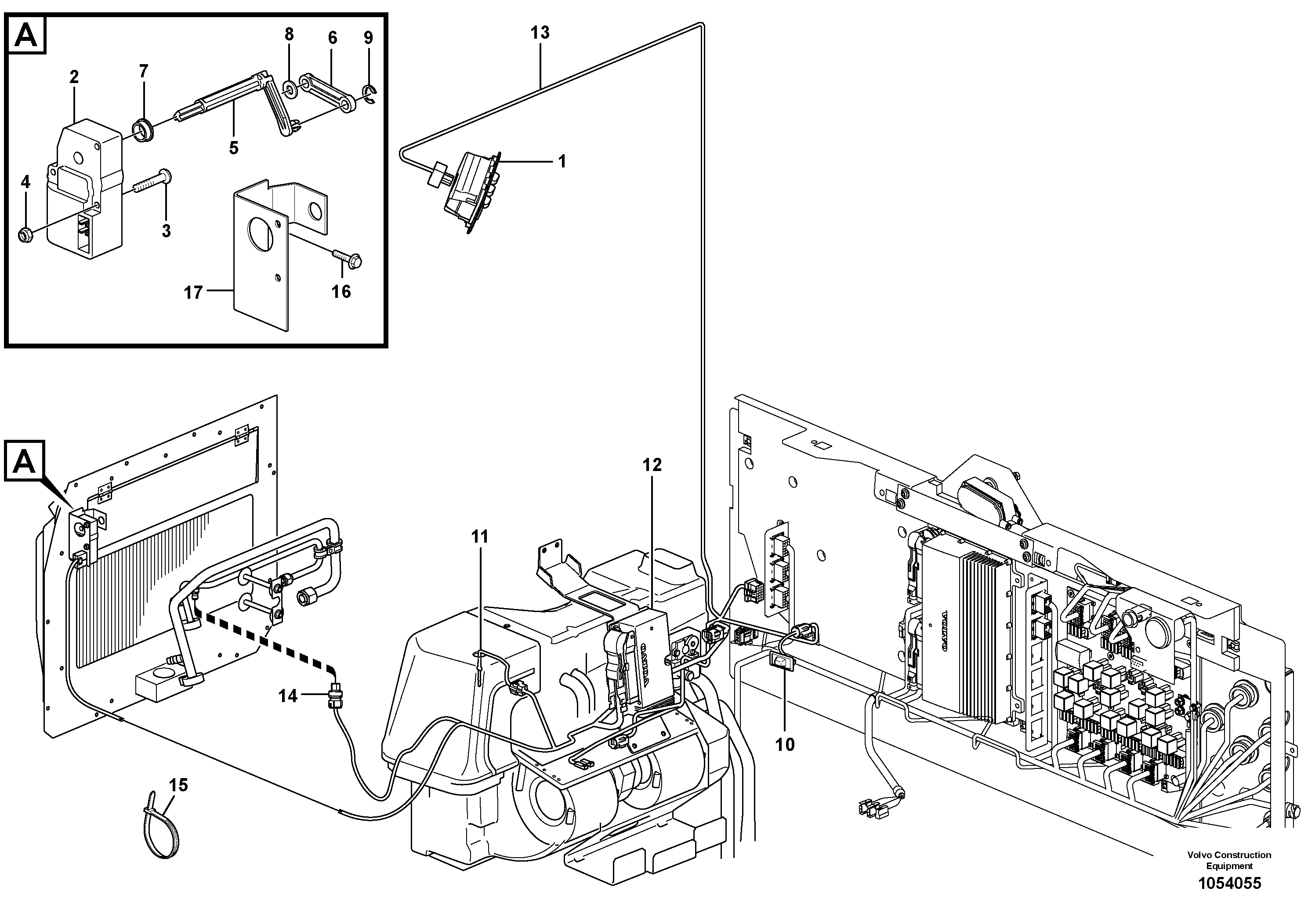 Схема запчастей Volvo L90F - 103886 Air cond. control panel L90F