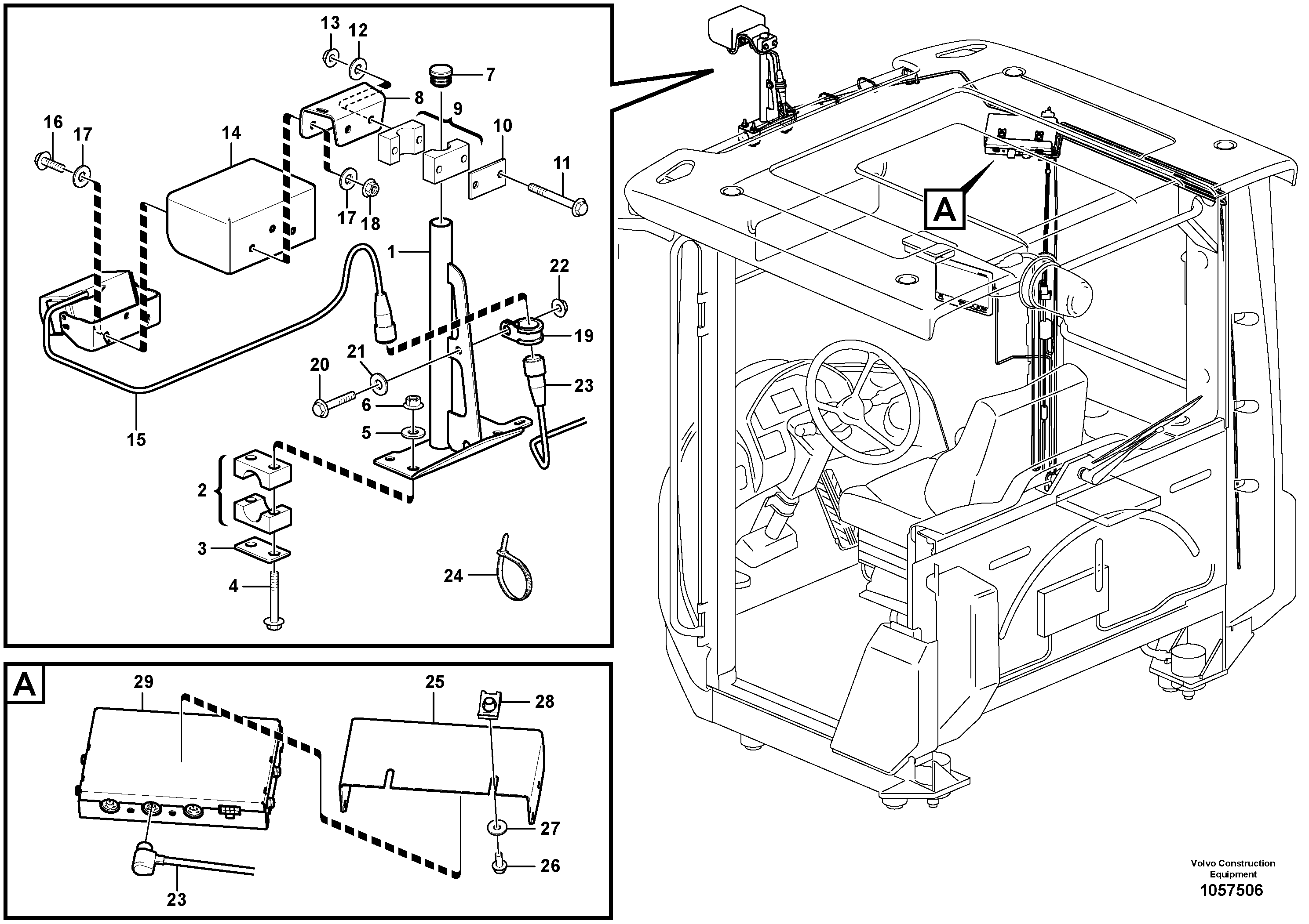 Схема запчастей Volvo L90F - 96453 Forward camera L90F