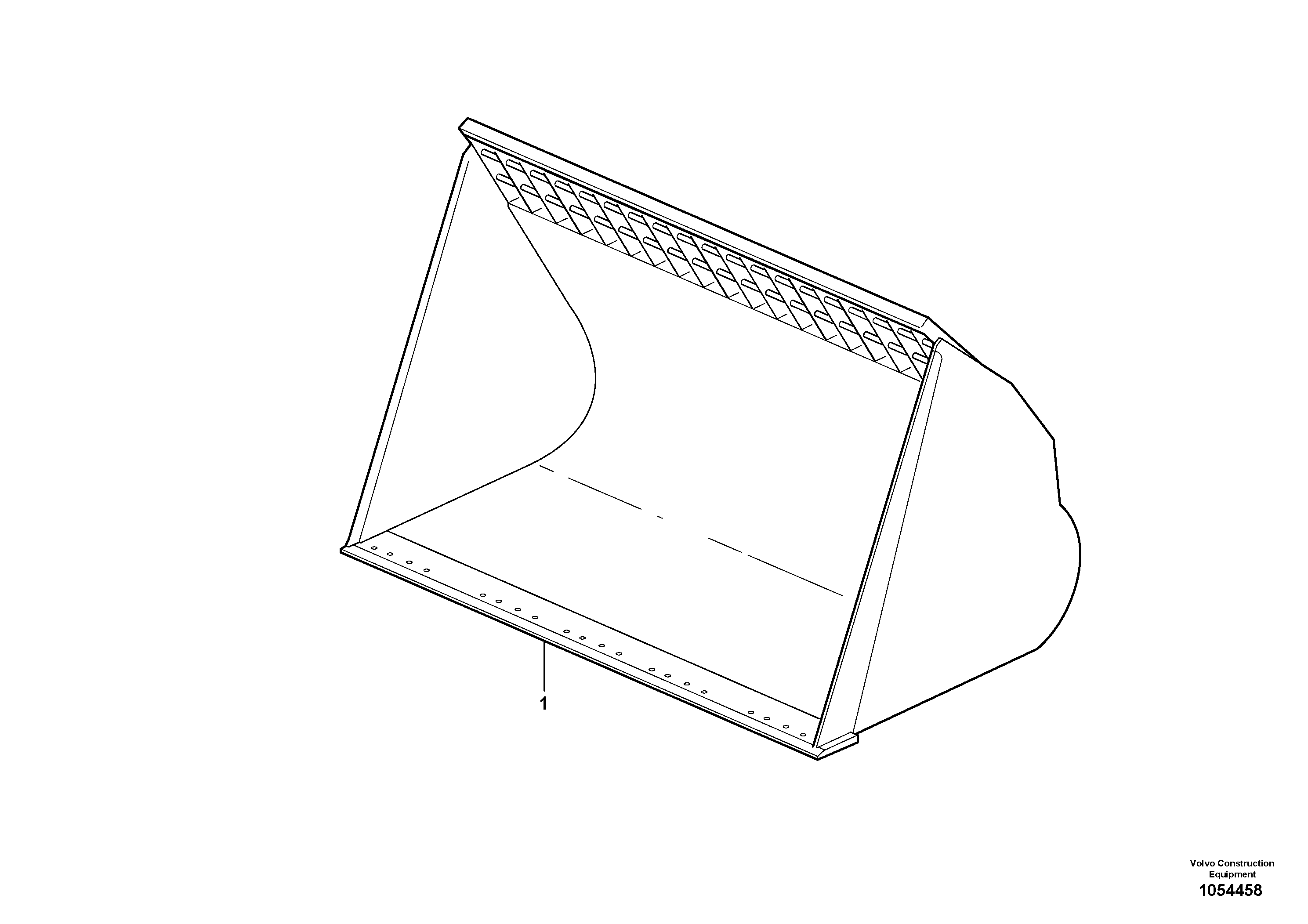 Схема запчастей Volvo L90F - 77673 Bucket, straight lip, alt. edge savers or teeth ATTACHMENTS ATTACHMENTS WHEEL LOADERS GEN. F