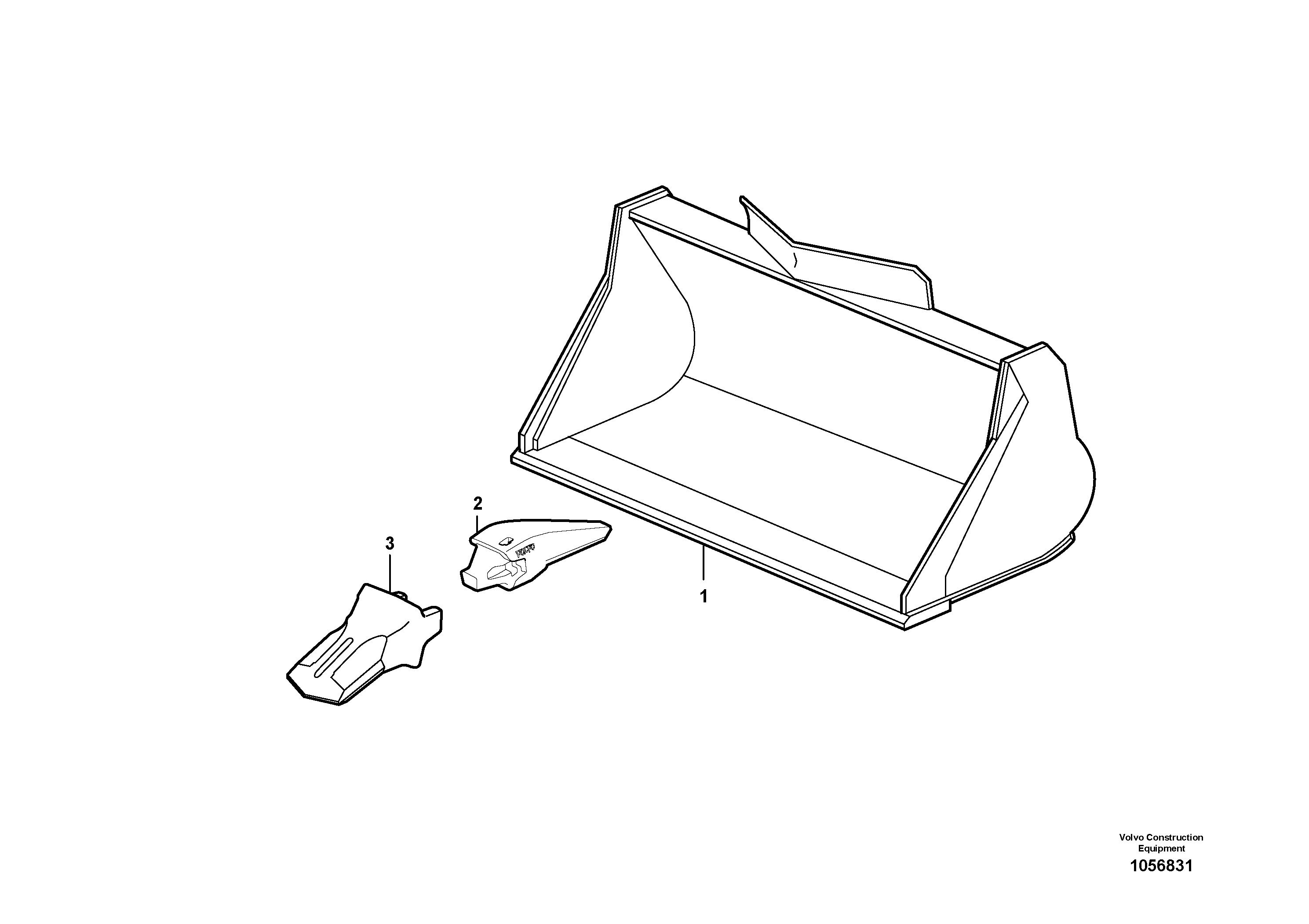 Схема запчастей Volvo L90F - 81326 Bucket, straight lip, alt. edge savers or teeth ATTACHMENTS ATTACHMENTS WHEEL LOADERS GEN. F