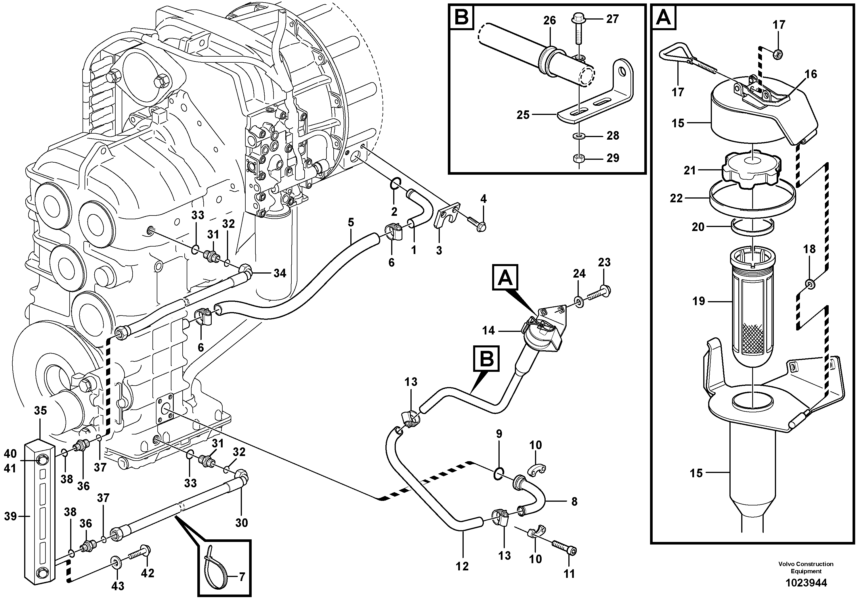 Схема запчастей Volvo L90F - 84497 Oilfiller L90F